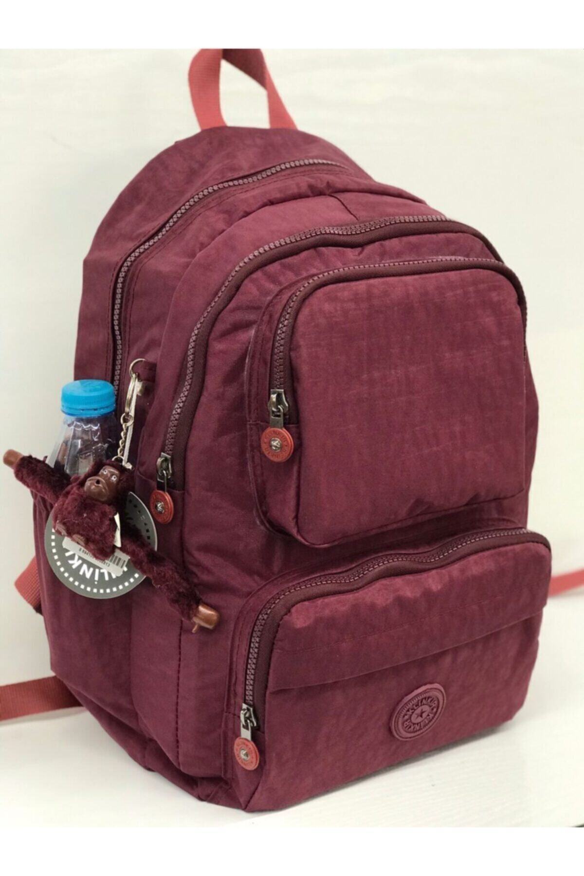 MORCA Fcstore Krinkıl Kumaş Suya Dayanıklı Büyük Boy Bordo Klinkır Sırt Çantası/laptop Okul Çantası
