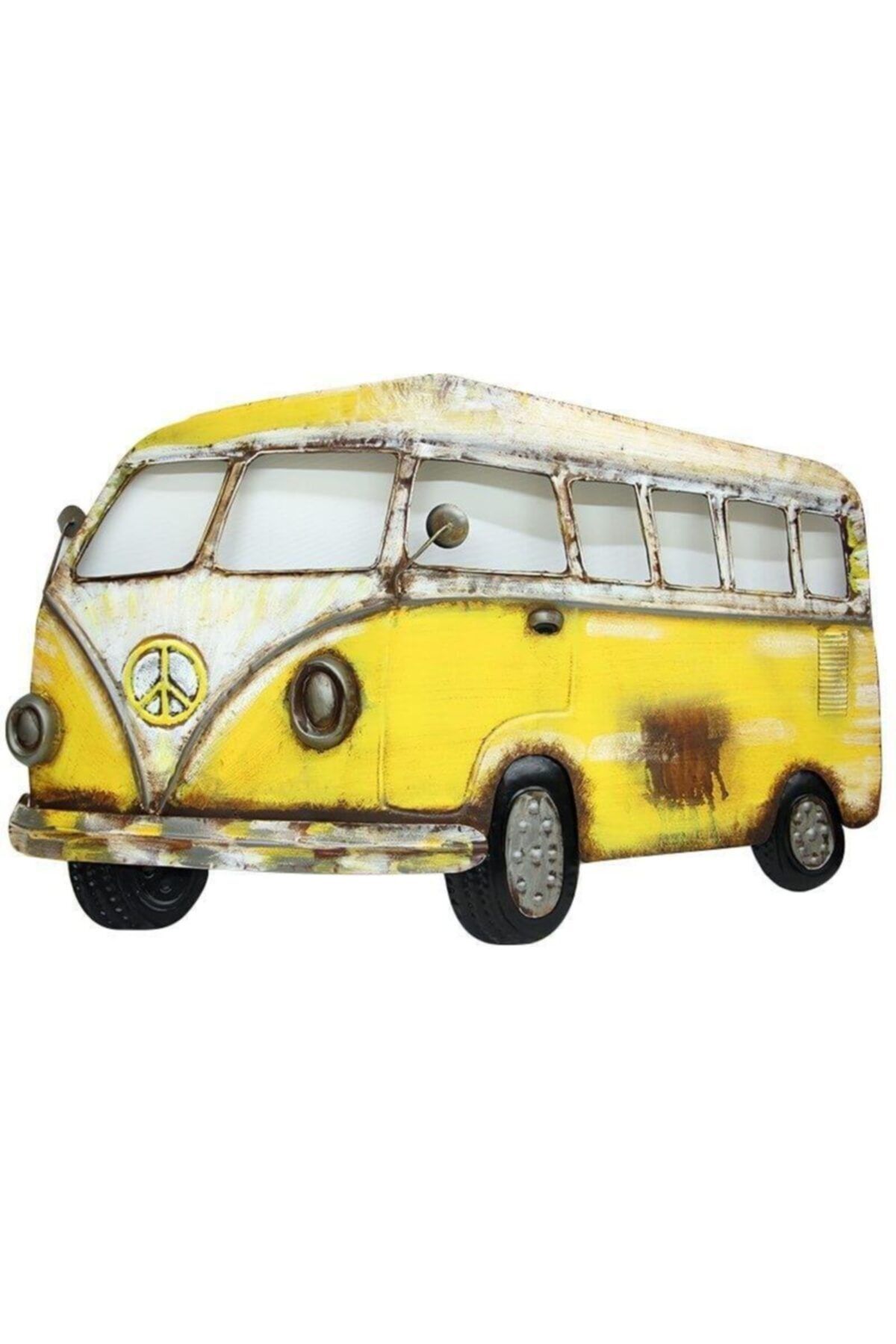 ASVASHOP Minibüs Pano Sarı Vintage Dekoratif Ev Ofis Hediyelik