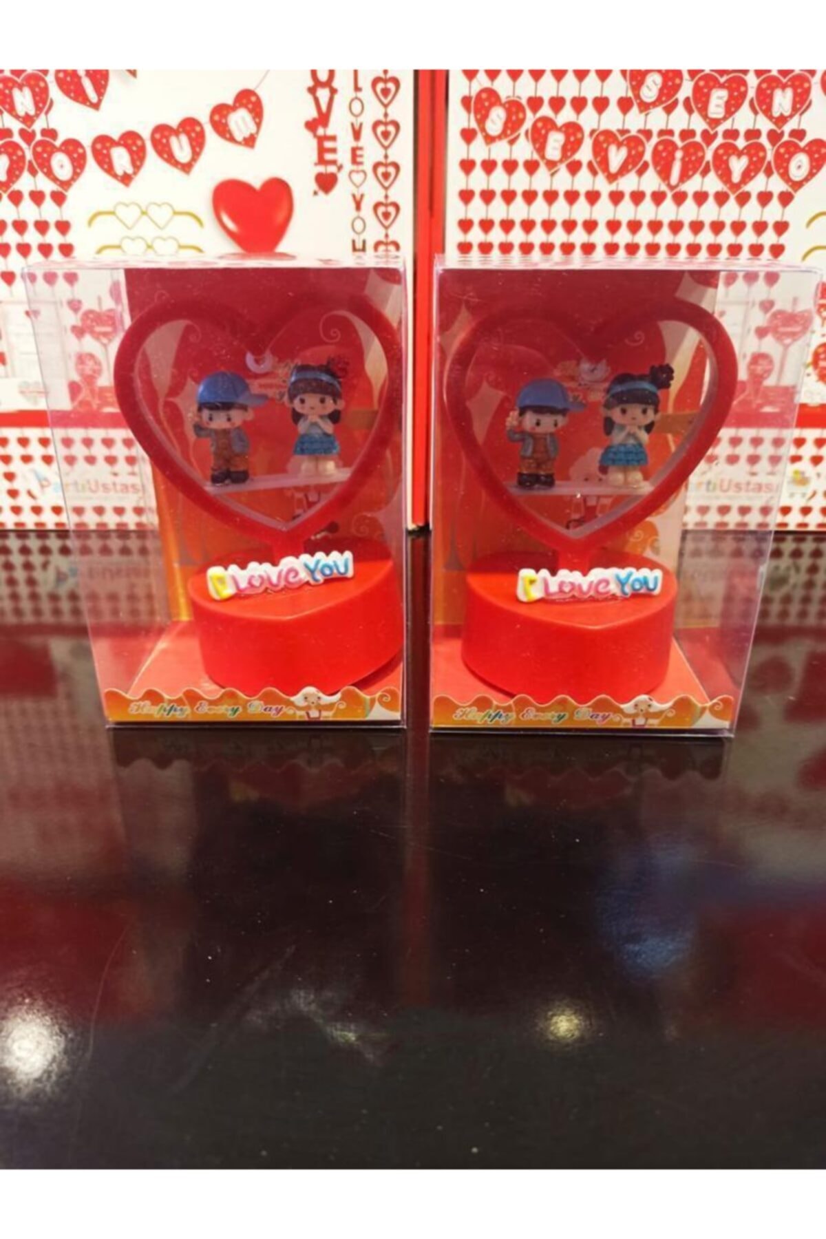 ASVASHOP Kalpli Işıklı Sevgili Biblosu Dekoratif Hediyelik