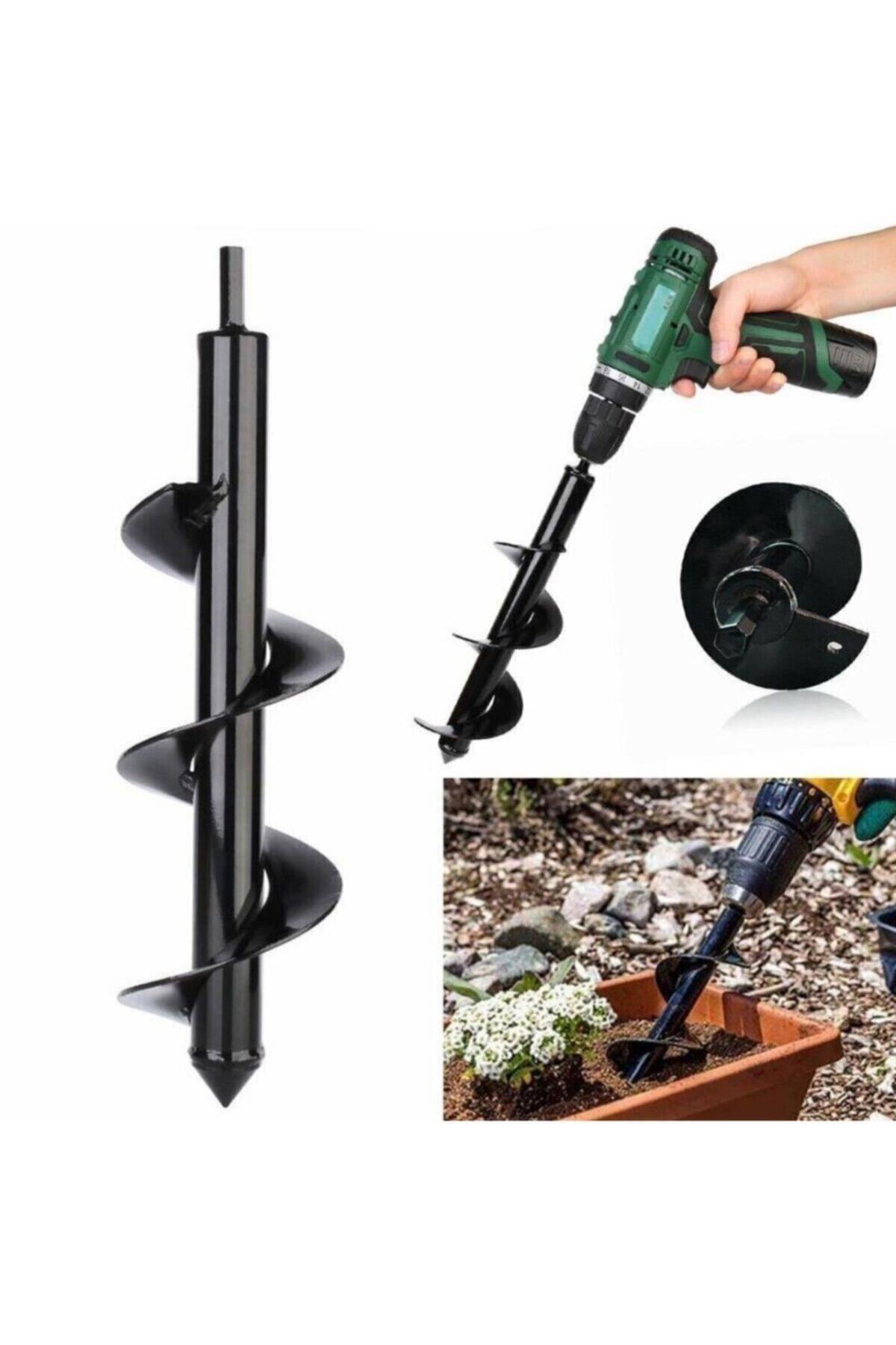 Bahçehane Bahçe Toprak Delici Universal Matkap Ucu Toprak Burgu Aparatı Toprak Delici Gübre Karıştırıcı