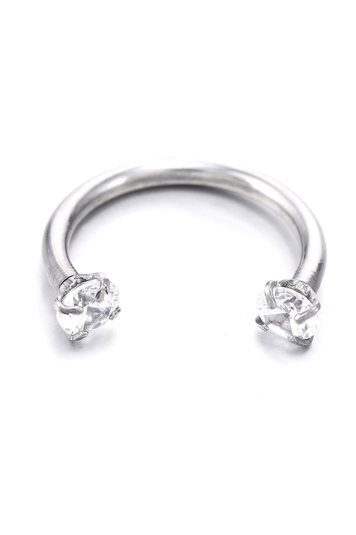 SHESTAKI Iki Ucu Taşlı Mini Boy Titanyum Tragus,helix Piercing 6mm