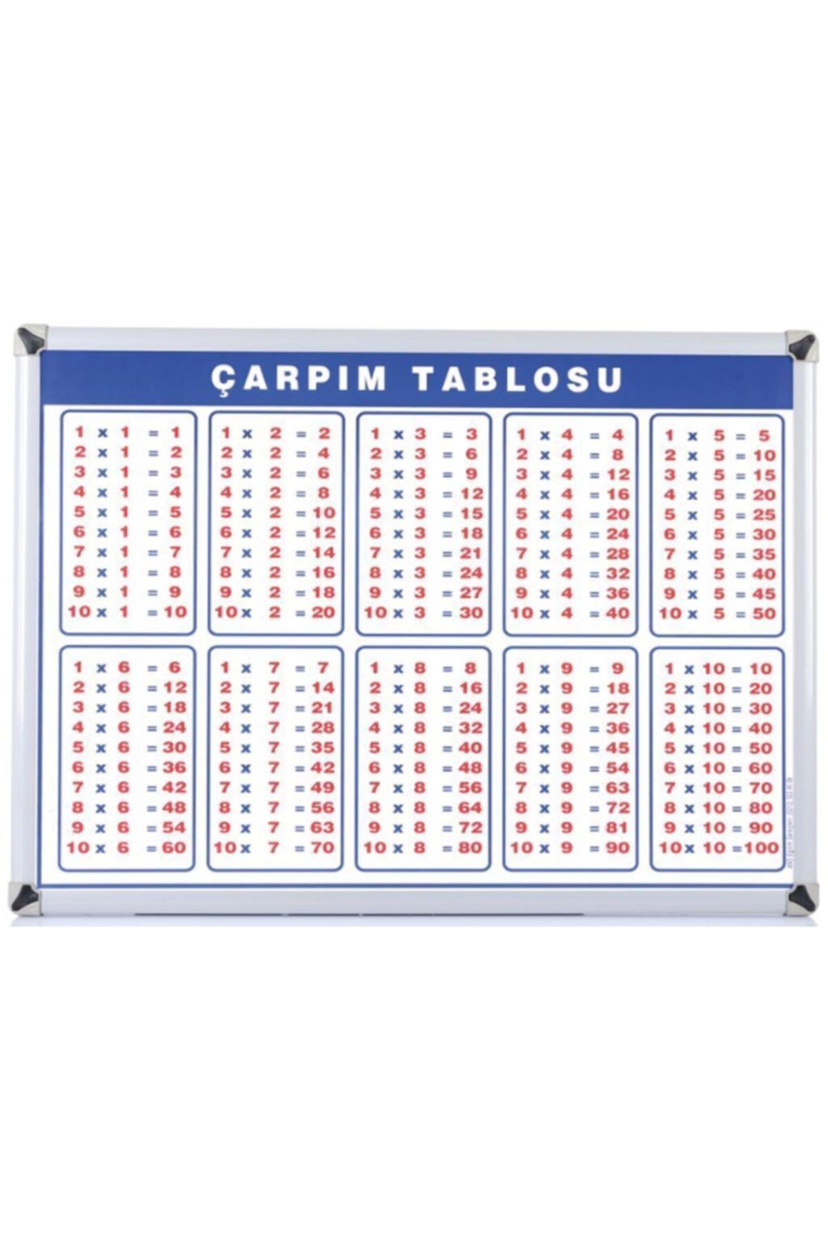 AKYAZI Eğitim Panosu Çarpım Tablosu 50x70 0923periyodik Metal Çerçeve