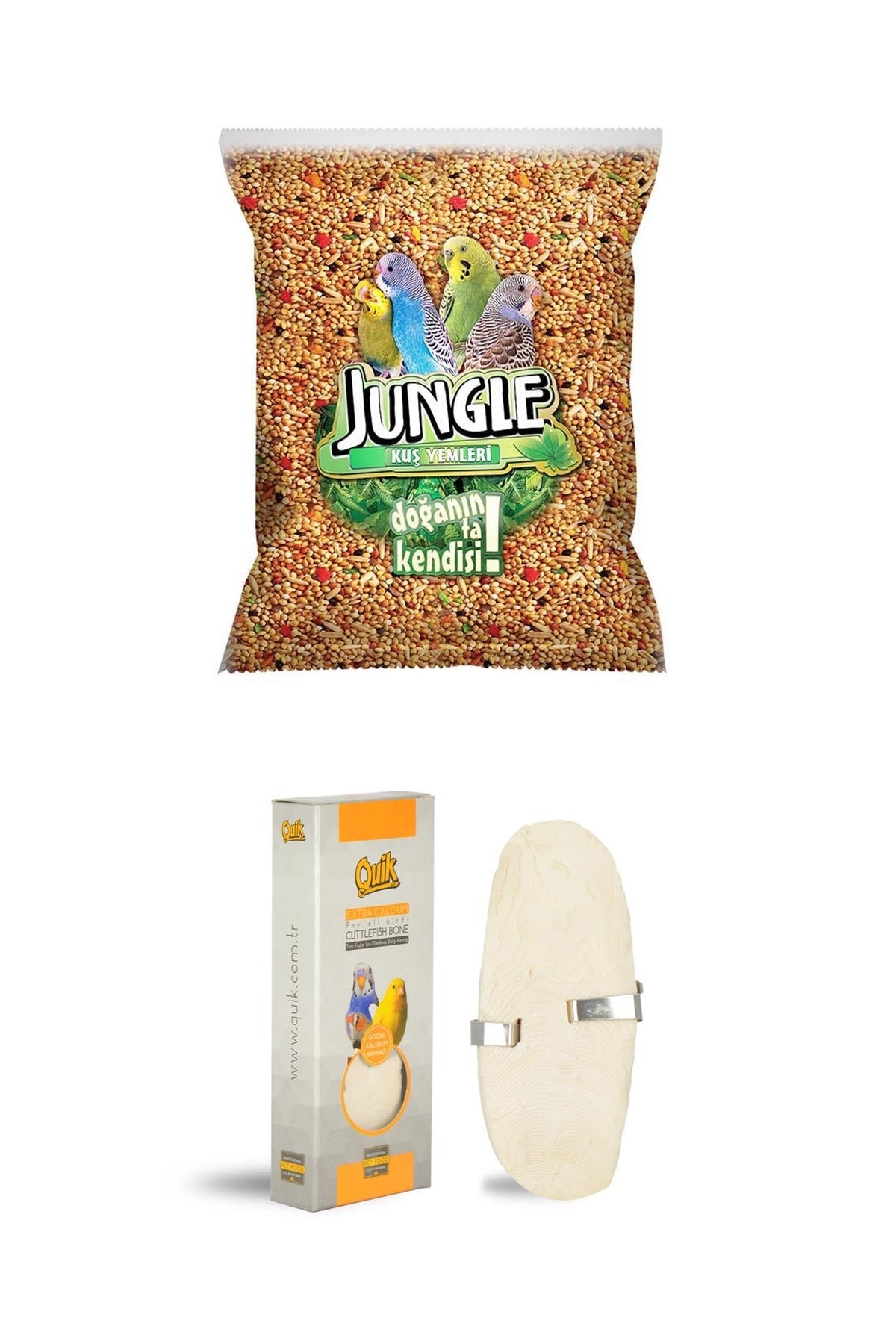Jungle Poşet Muhabbet Kuşu Yemi 1 Kg + Mürekkep Balığı Kemiği