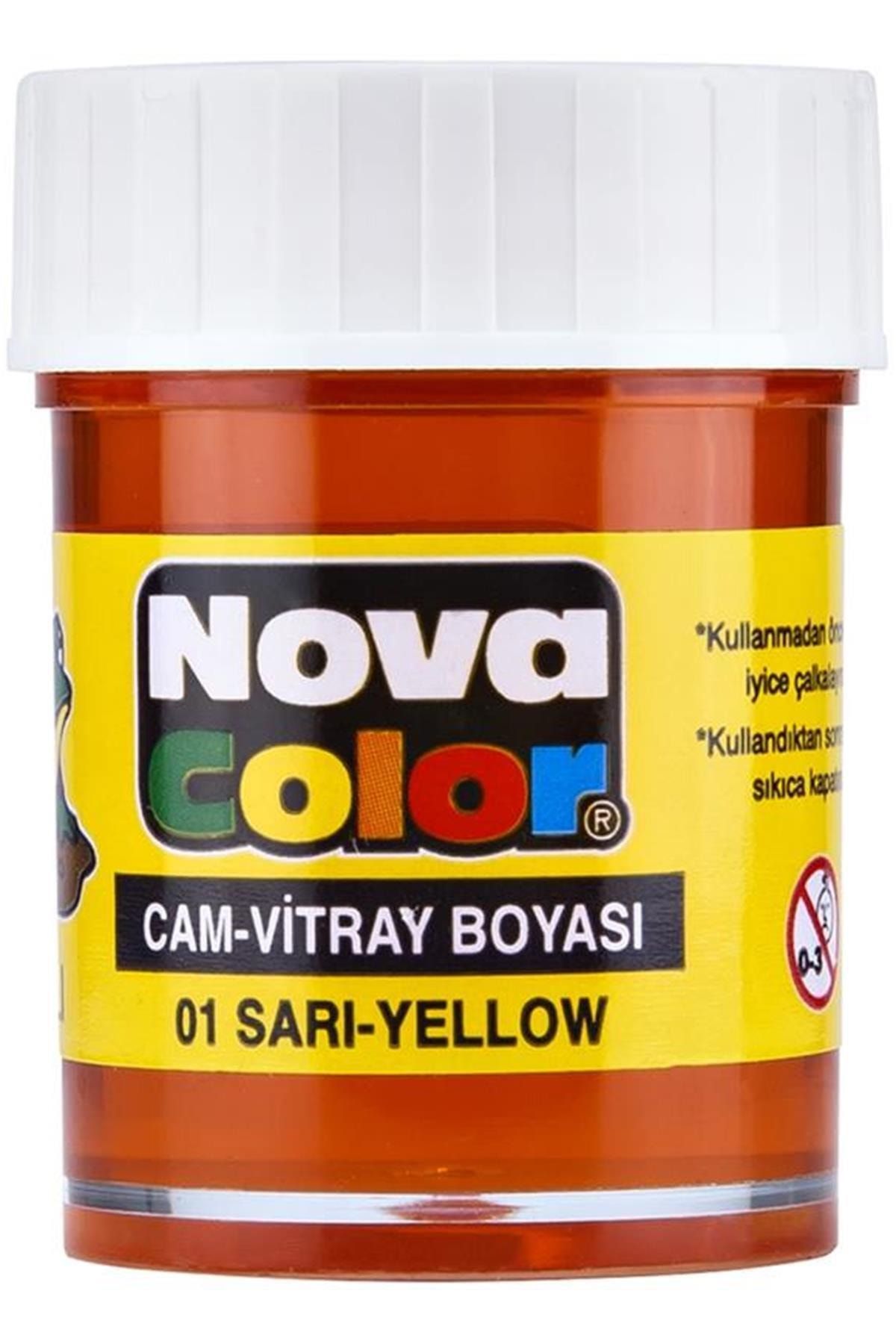 Nova Color Su Bazlı Cam Boyası Sarı 12 Li Paket Nc-149