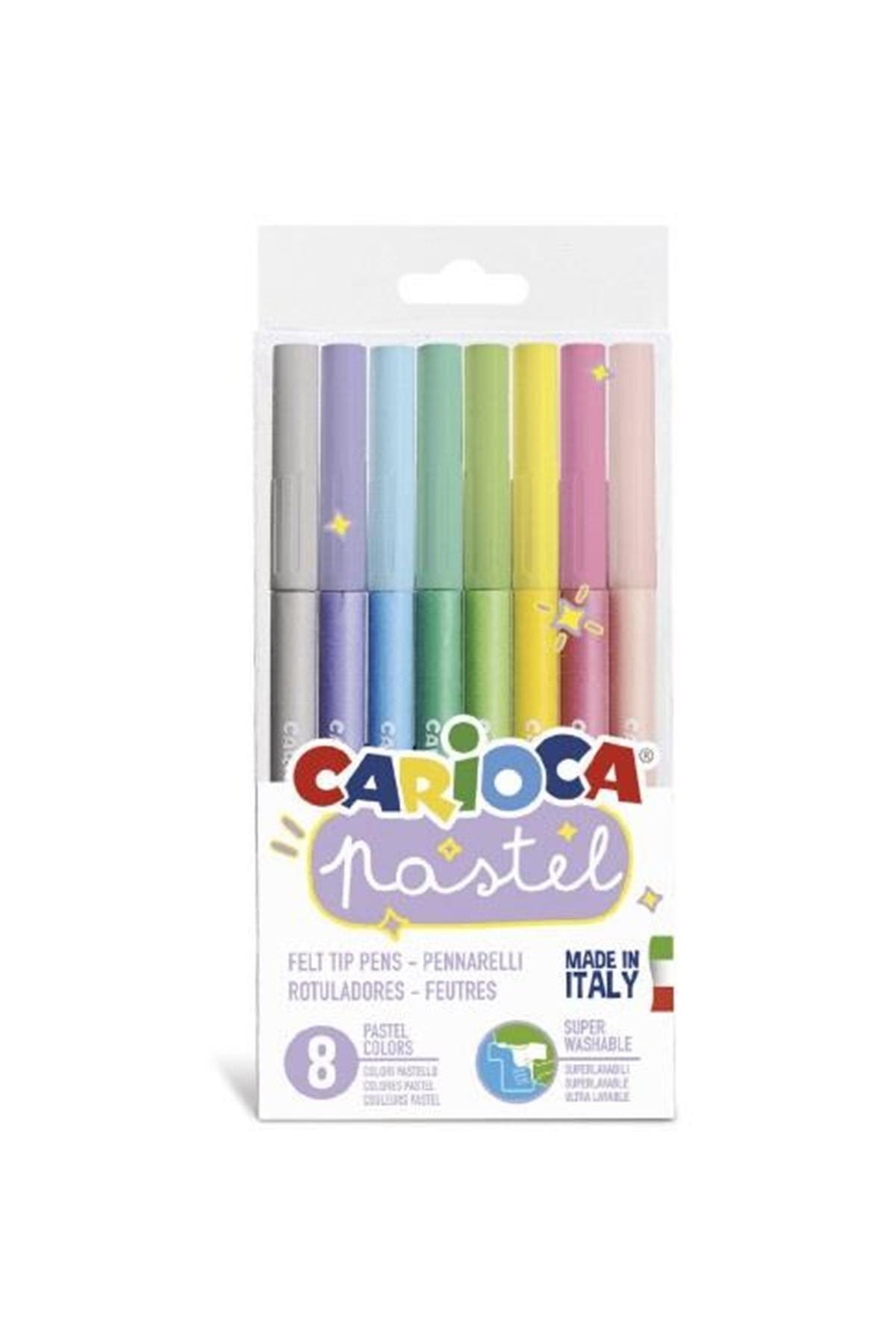 CARIOCA 8 Renk Pastel Süper Yıkanabilir Keçeli Kalem 43032