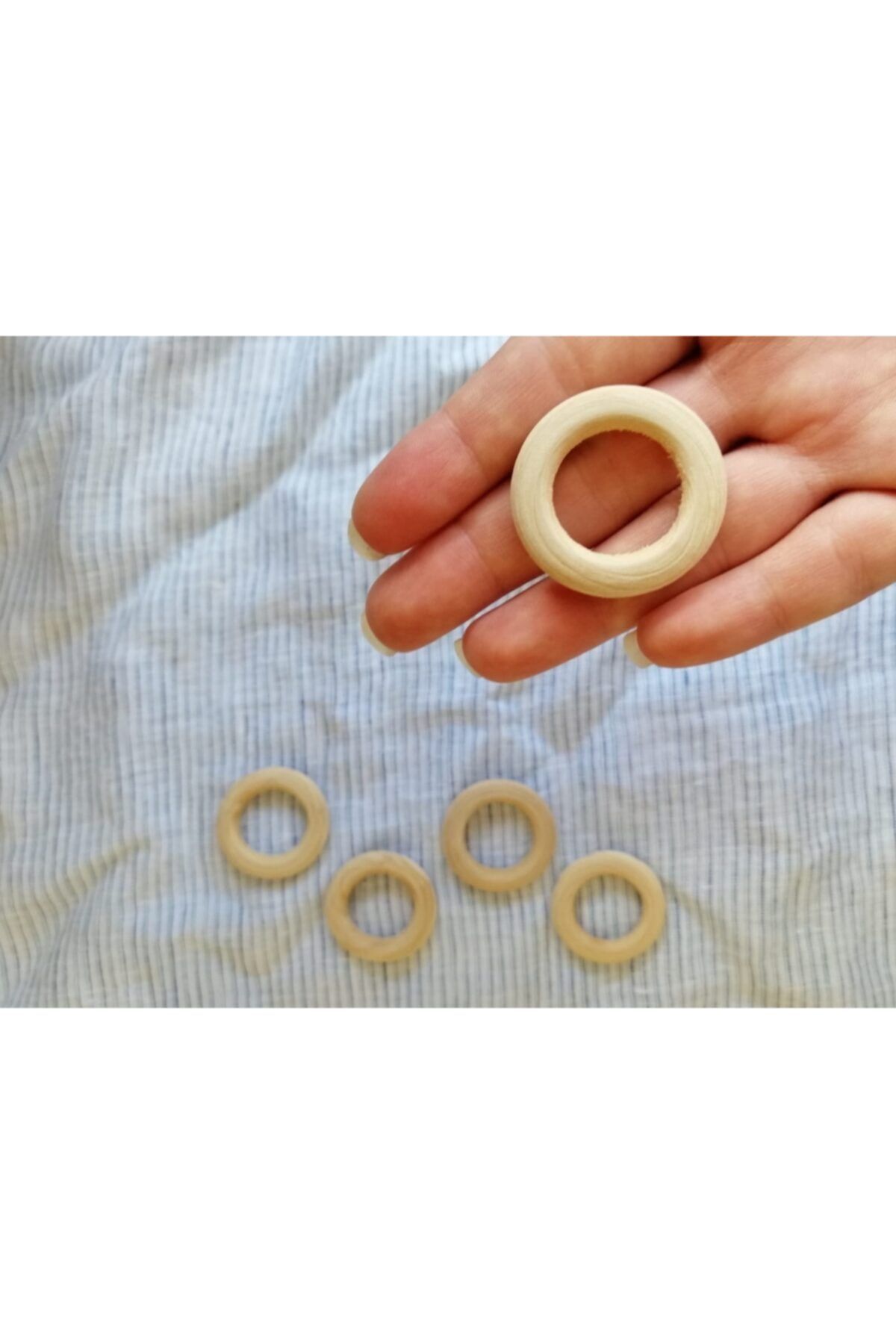 Sihirlihalka Mini Ahşap Halka 10 Adet 3cm Emzik Askısı