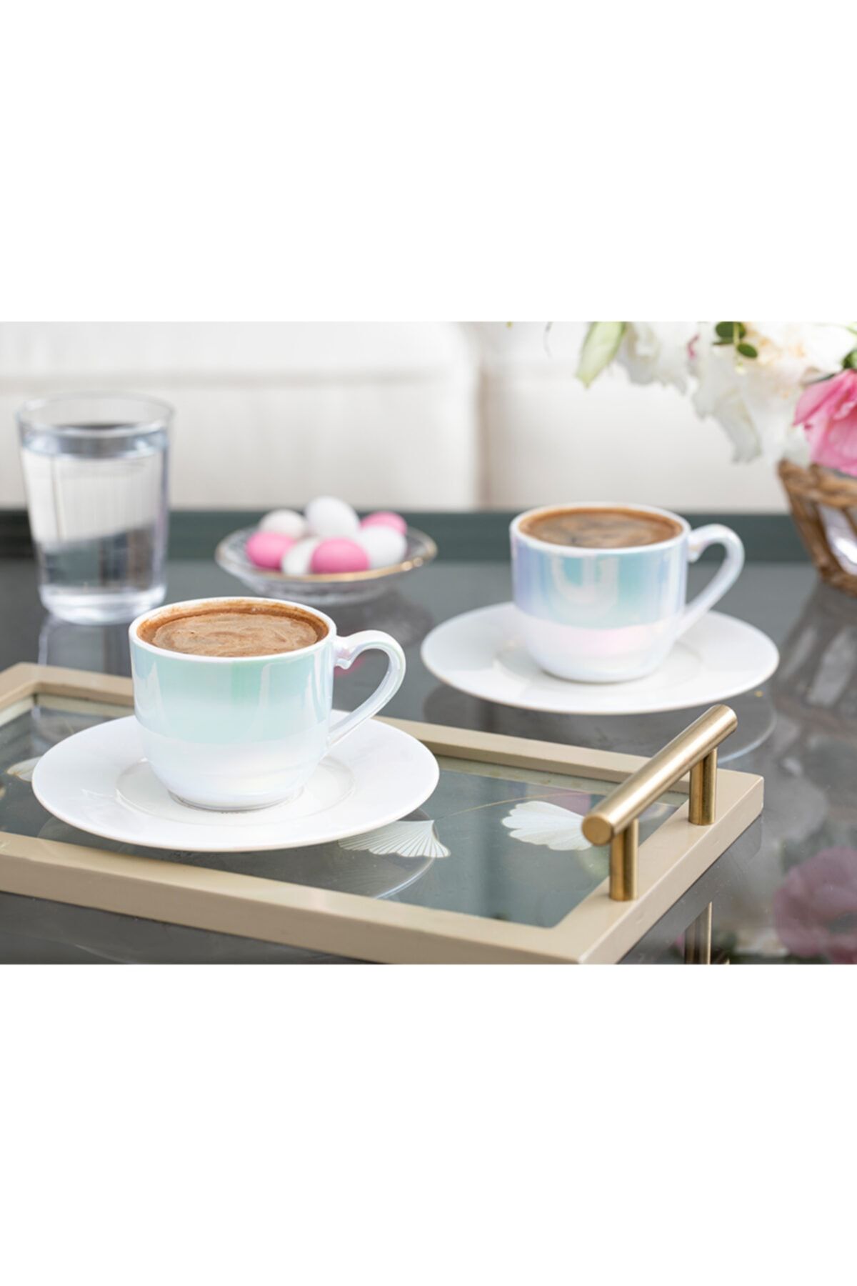 English Home Fora Porselen 2 Kişilik Kahve Fincan Takımı 100 ml Sedef