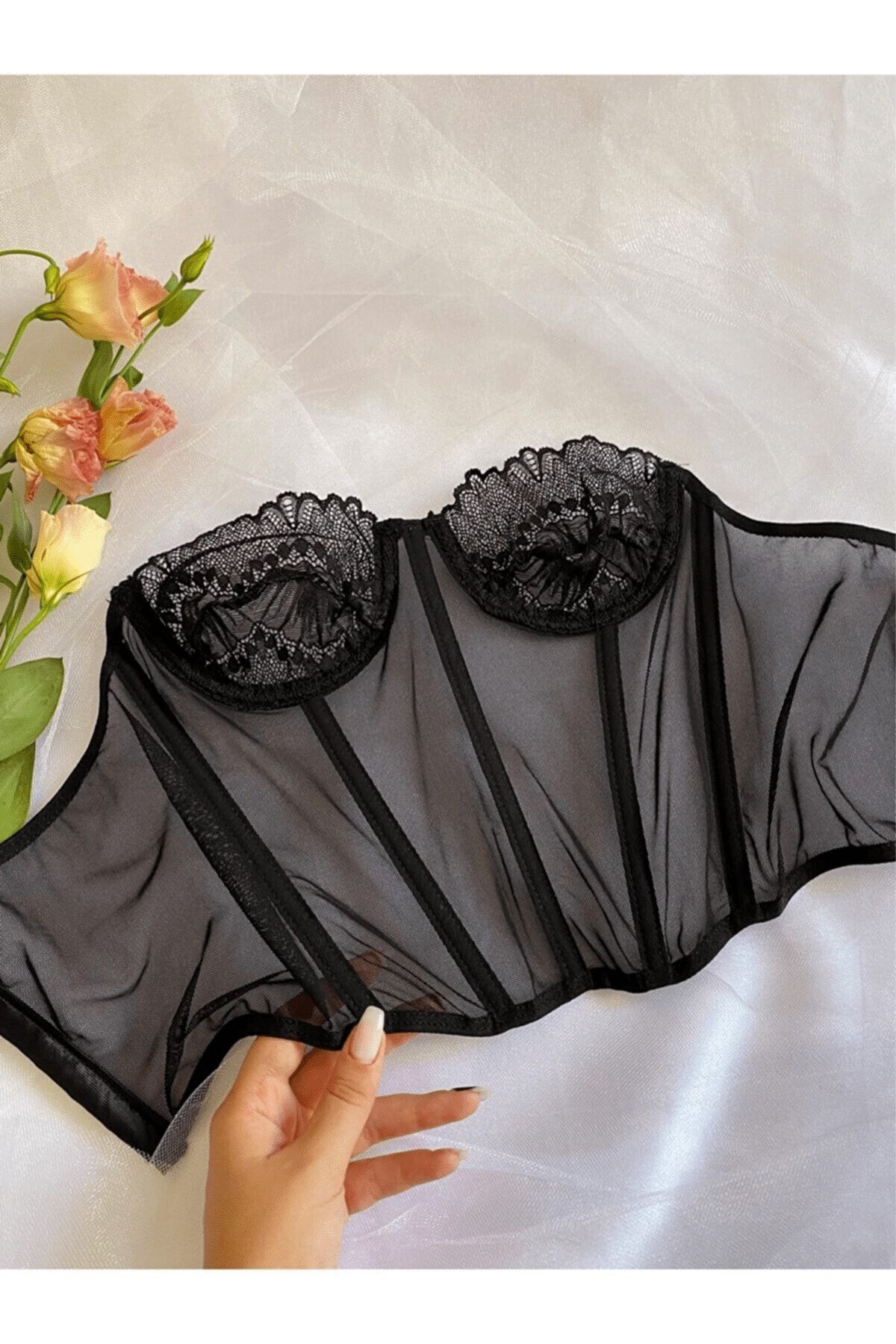 Sorridi Dantel Detaylı Balenli Vintage Korse