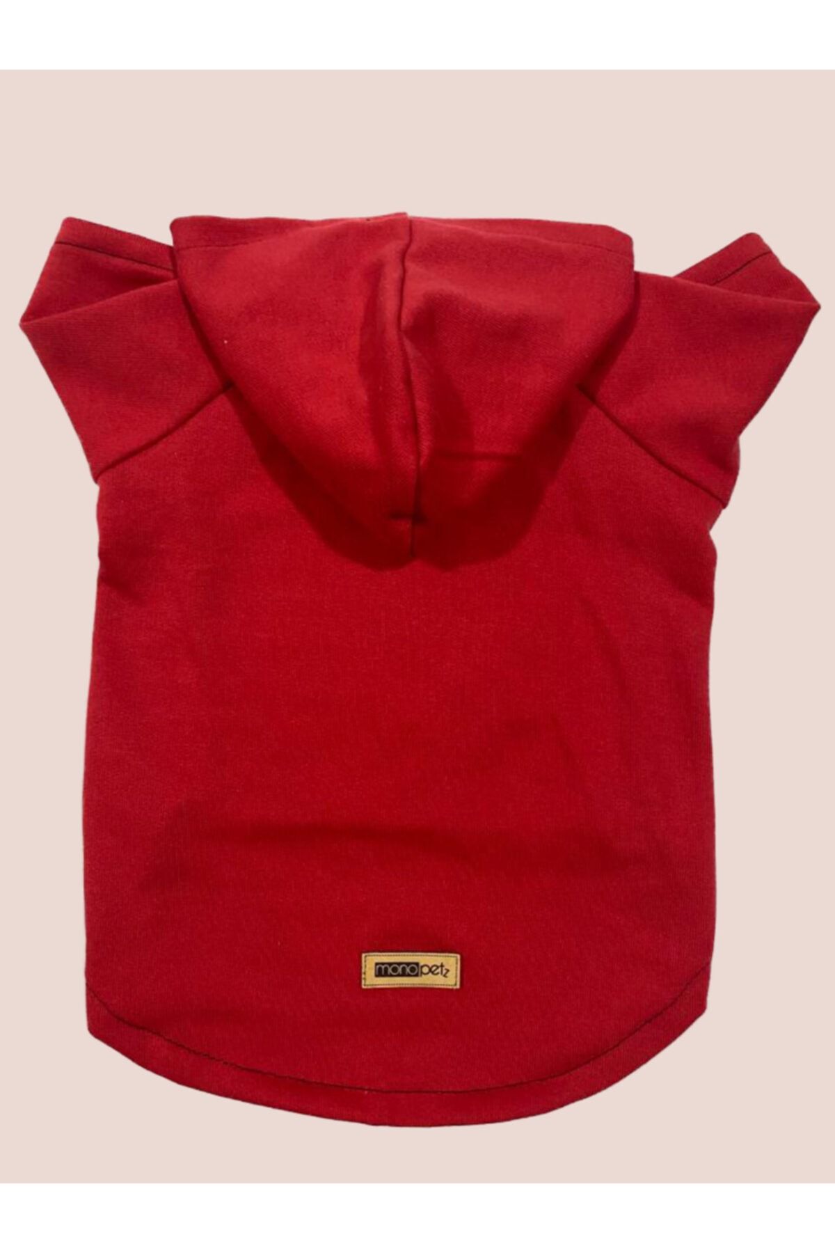 Monopetz Kapüşonlu Sweatshirt Köpek ve Kedi Kıyafeti - Düz Kırmızı - M Beden