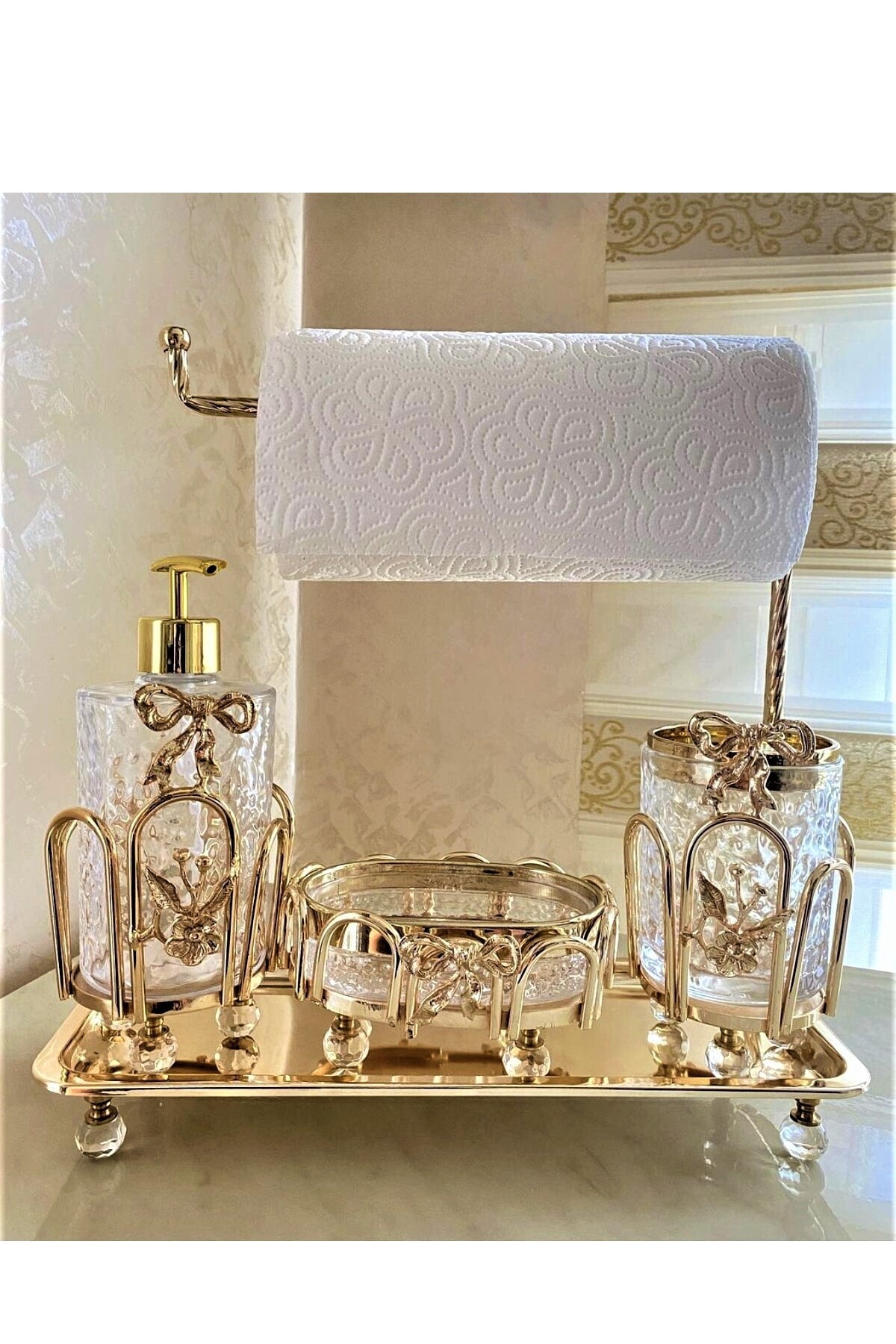 CAŞ DEKORASYON Havluluklu Cam Mutfak & Banyo Seti