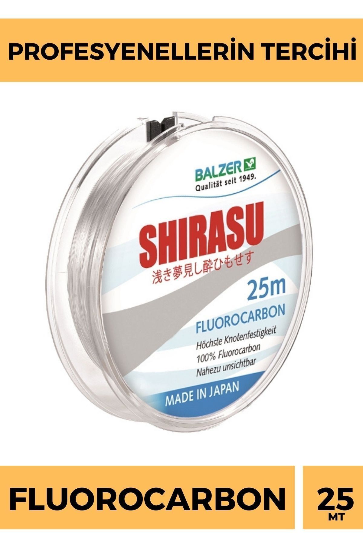 BALZER 12092 050 Olta Balıkçılık Misina Fluoro Carbon 25mt 0.50mm 14.20kg