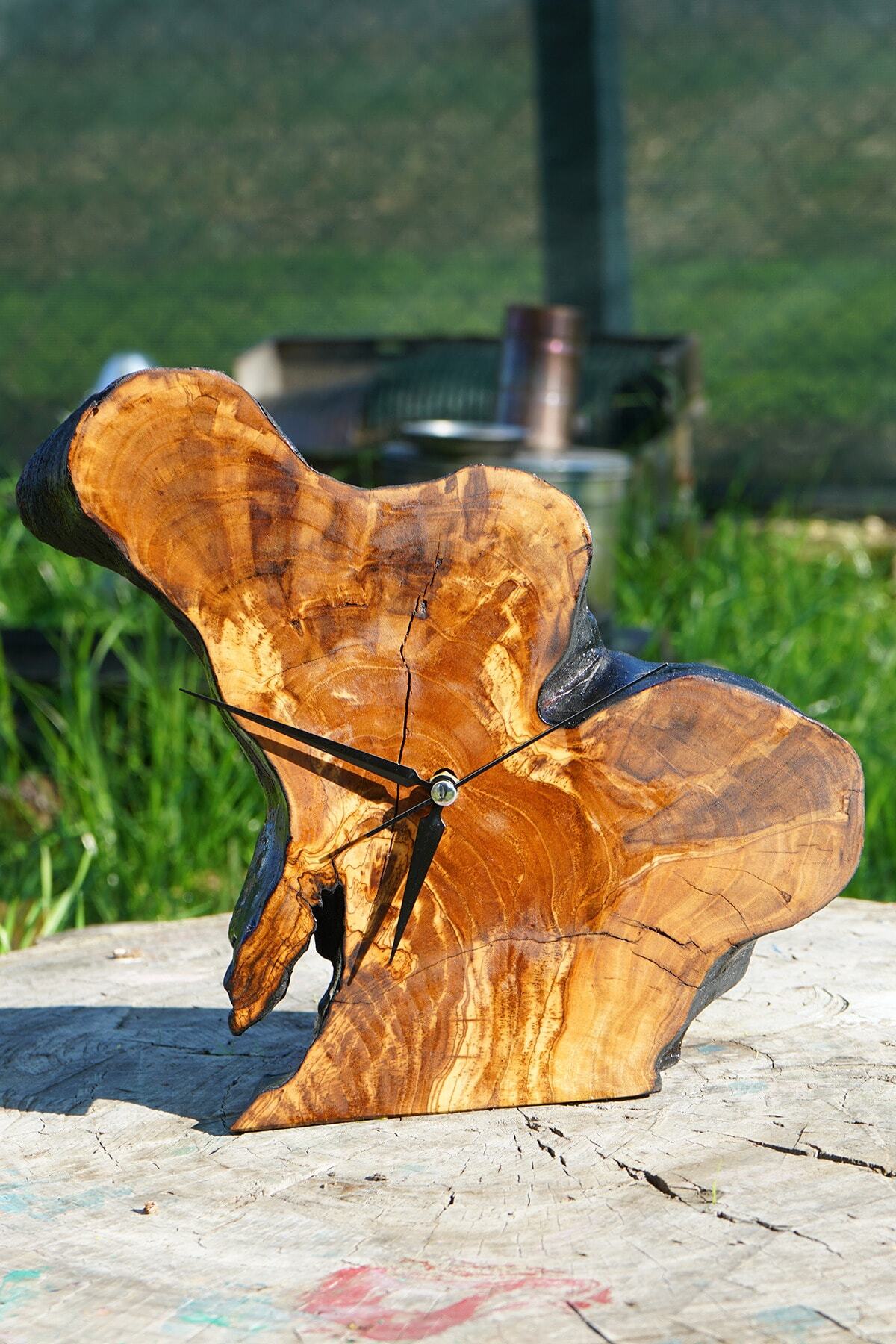 Gacka Wood El Işçiliği Ahşap Dekoratif Masa Saati