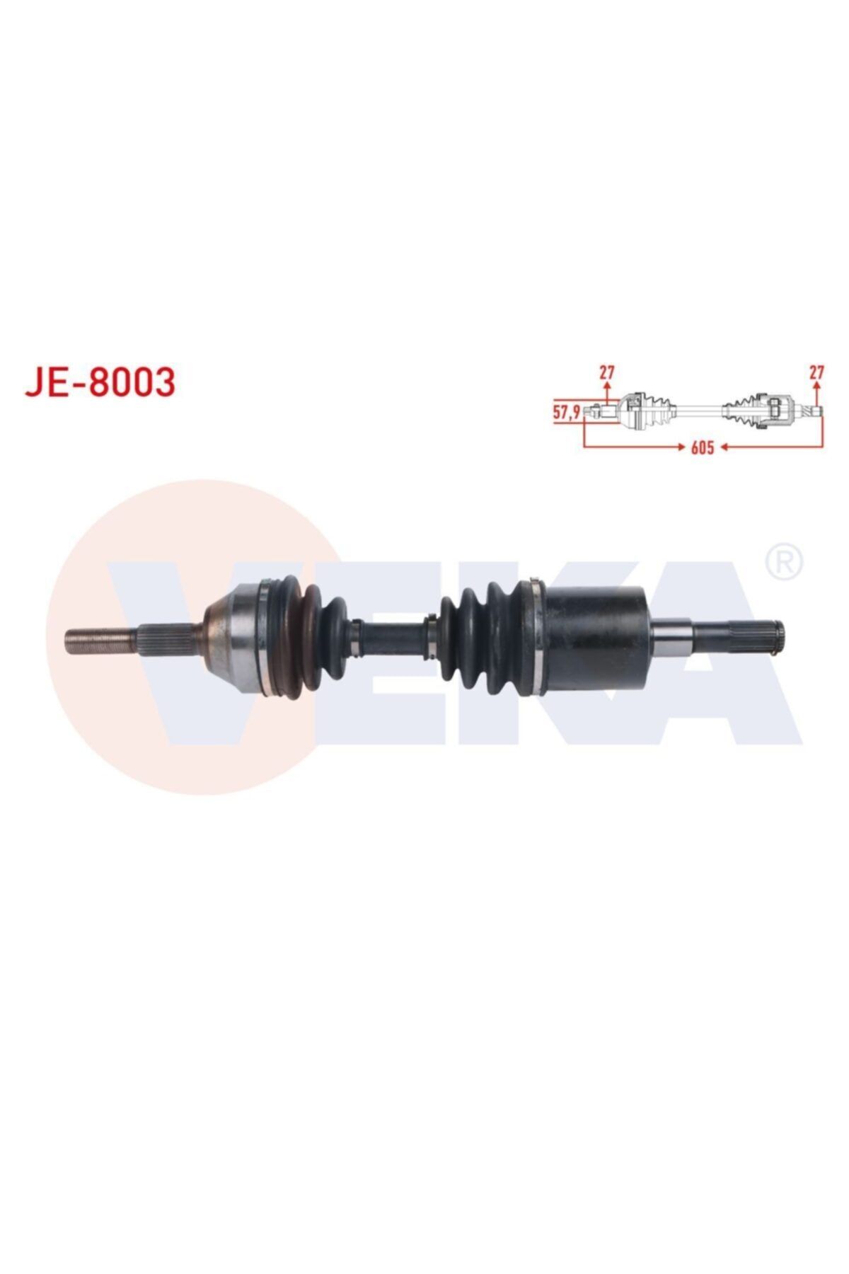 ünlü oto Komple Aks Sol On Uzunluk 605mm Jeep Cherokee (kj) 2.8 Crd - 3.7 2001-2008