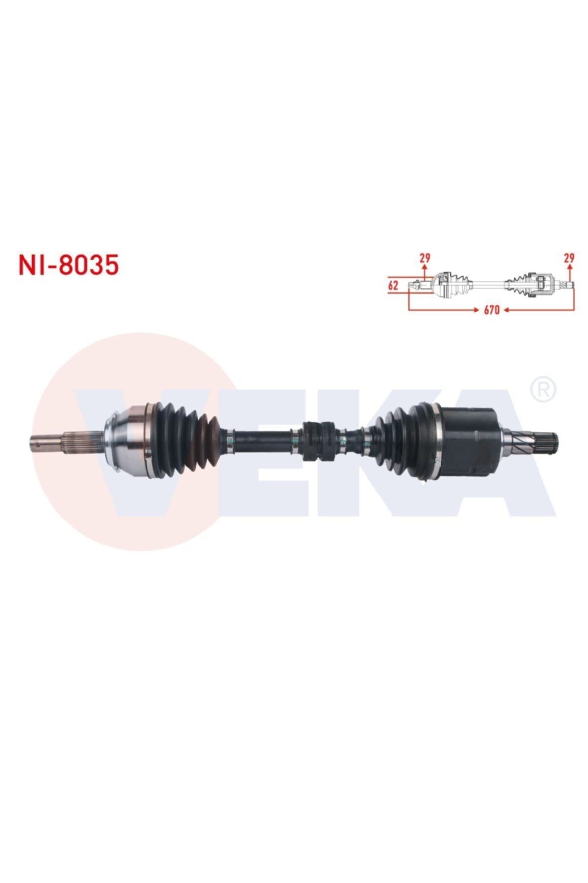 ünlü oto Komple Aks Sol On Uzunluk 670mm Nıssan Qashqaı (j11) 1.6 Dcı A-t 2014- / Renault
