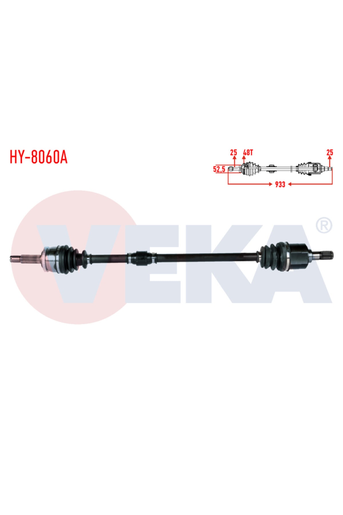 ünlü oto Komple Aks Sag On Hyundaı I20 (pb, Pbt) 1.4 Cvvt A-t Abslı 48 Dıs Uzunluk 933mm