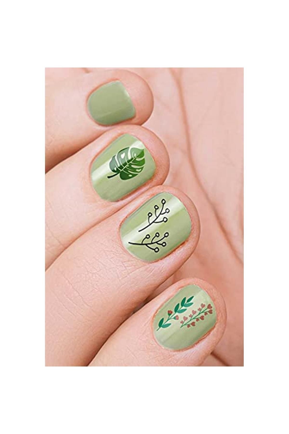 BRCTOPTAN Leaf Tırnak Dövmesi Tırnak Tattoo Nail Art Tırnak Sticker Kategori: Geçici Dövme