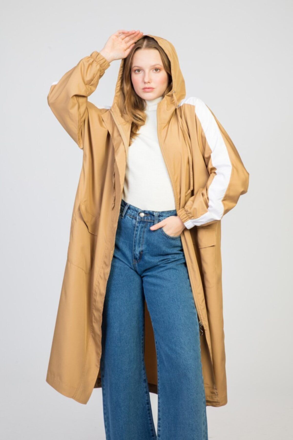 SİNDAL Garnili Yağmurluk 4-3228 - Camel