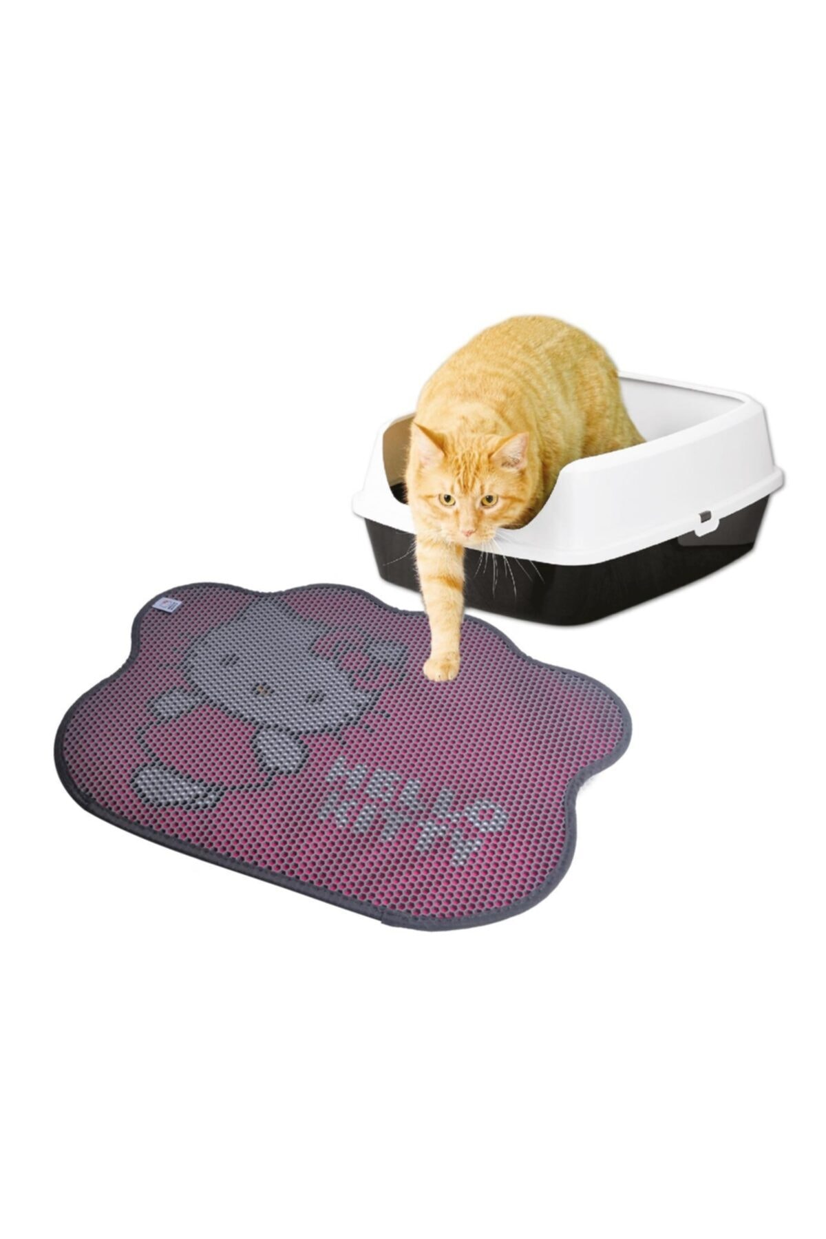 altın pati Hello Kitty Kedi Kumu Paspası Pati Şekilli Pembe