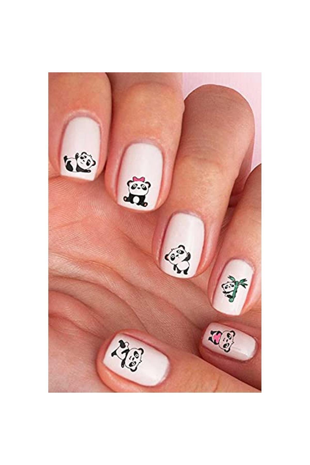 BRCTOPTAN Panda Tırnak Dövmesi, Tırnak Tattoo, Nail Art, Tırnak Sticker