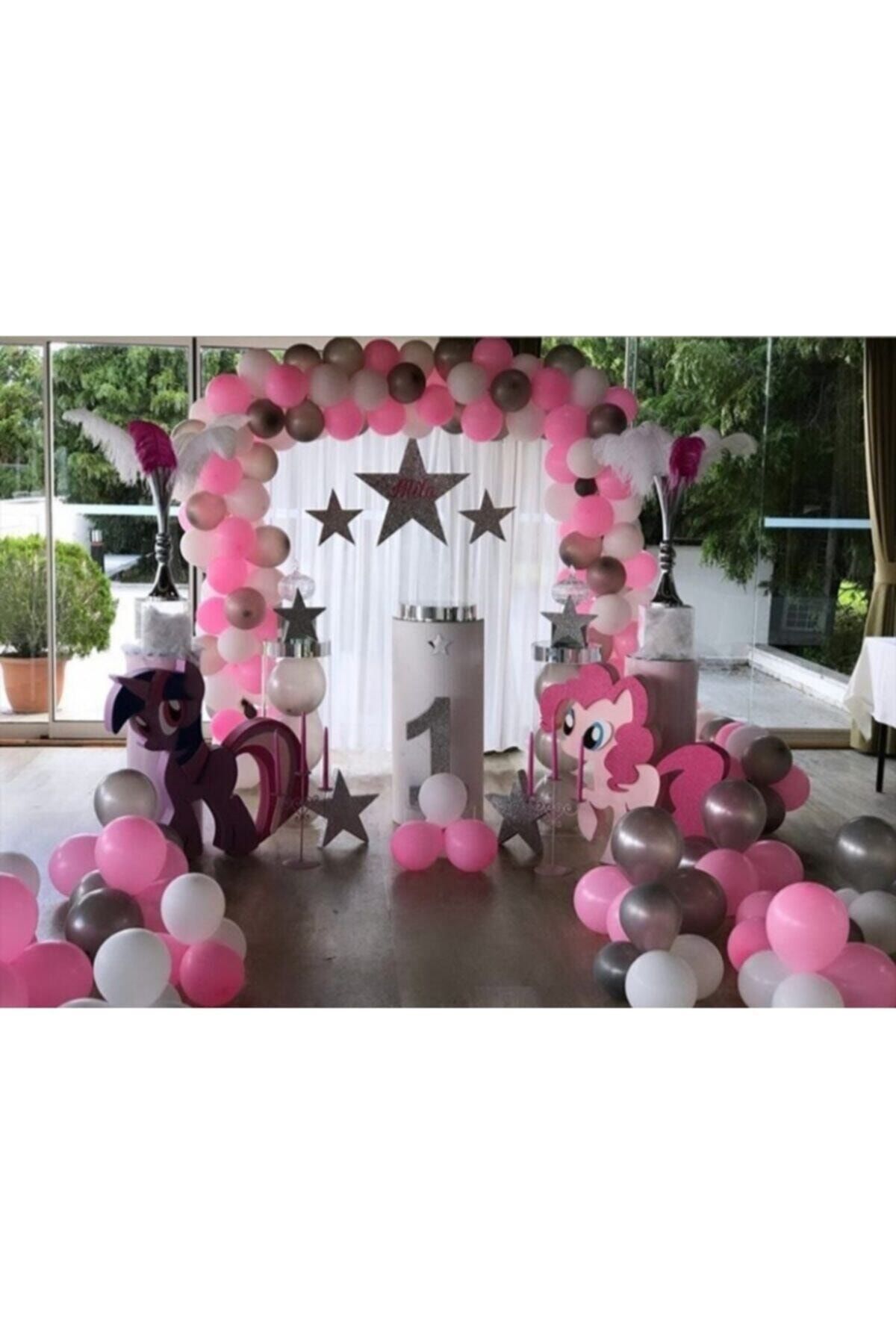 HTS STORE Konsept Doğum Günü Balon Ve Balon Zinciri Parti Süslemeleri 60 Adet