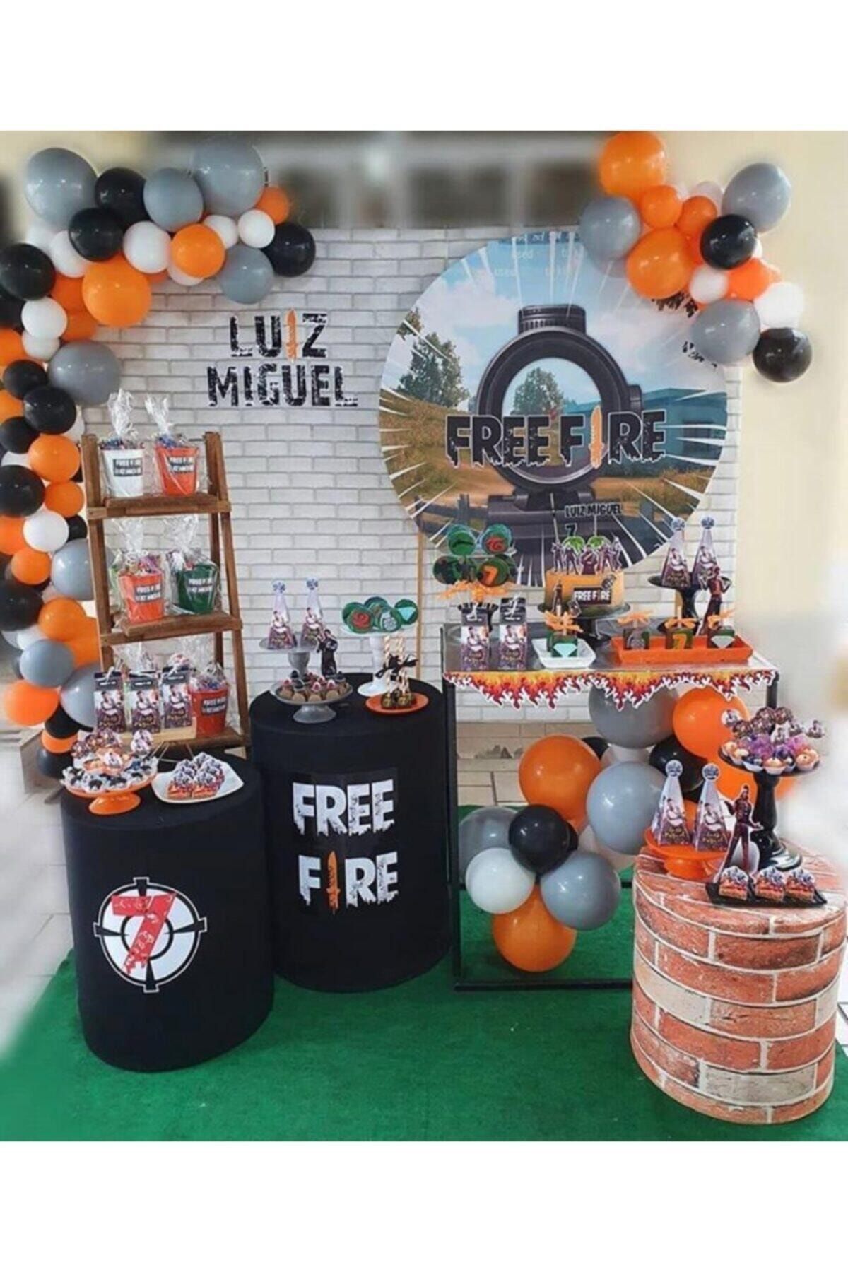 HTS STORE Özel Gün Konsept Balon Balon Zinciri Turuncu Gri Beyaz Siyah Renklerde 60 Adet