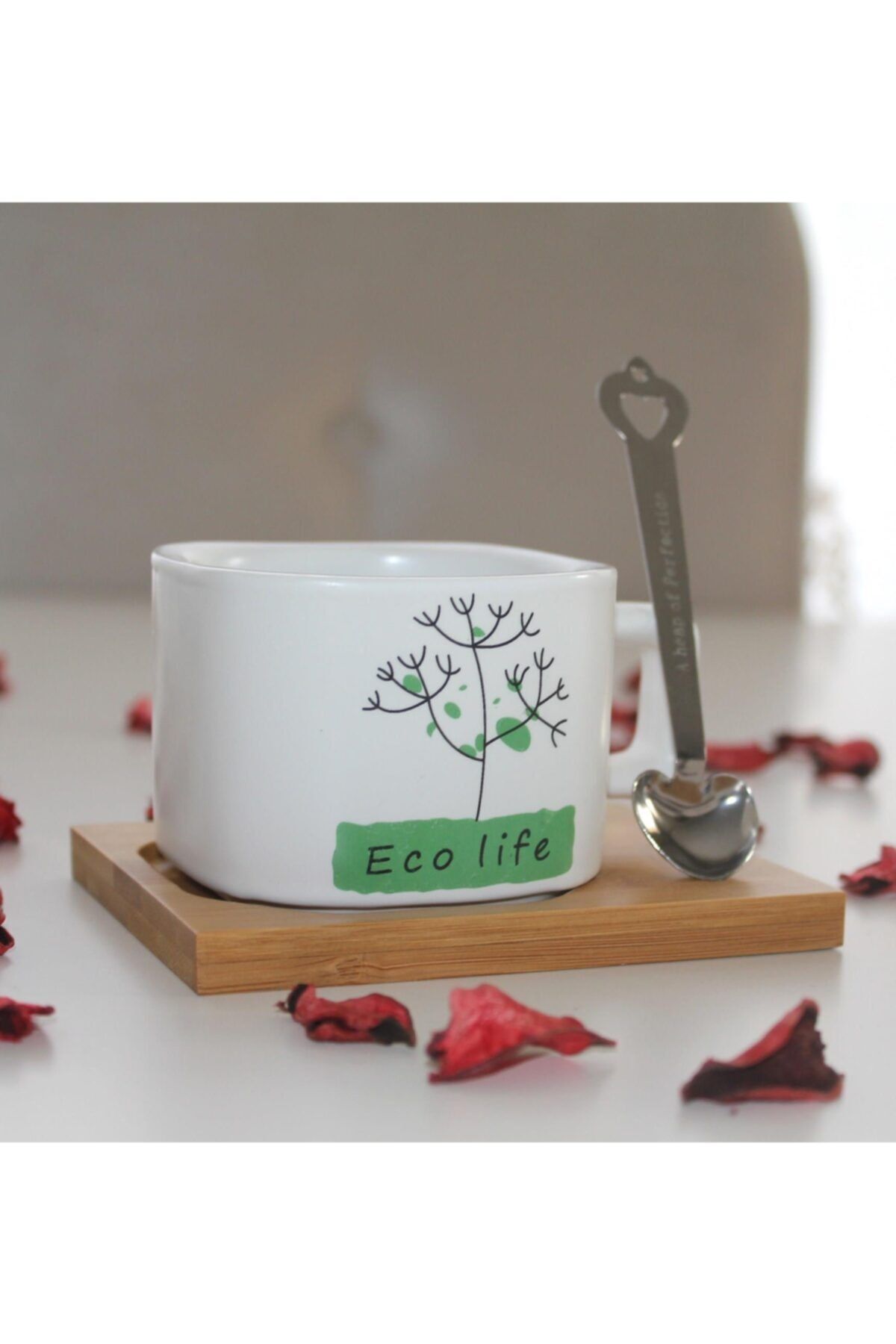 ASVASHOP Eco Life Hayat Ağacı Desenli Mıknatıs Kaşık Kahve Fincanı 200 Ml