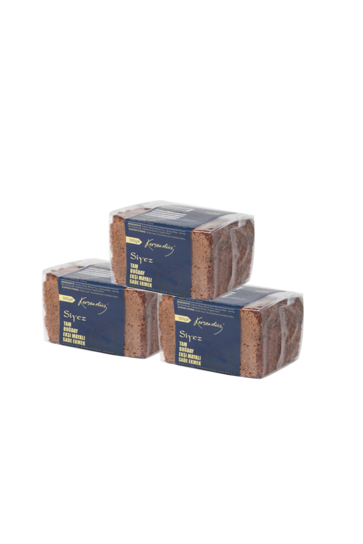 Kersendüz %100 Siyez Tam Buğday Ekşi Mayalı Ekmekler 3'lü Seçim 500gr (SADE-SADE-SADE)