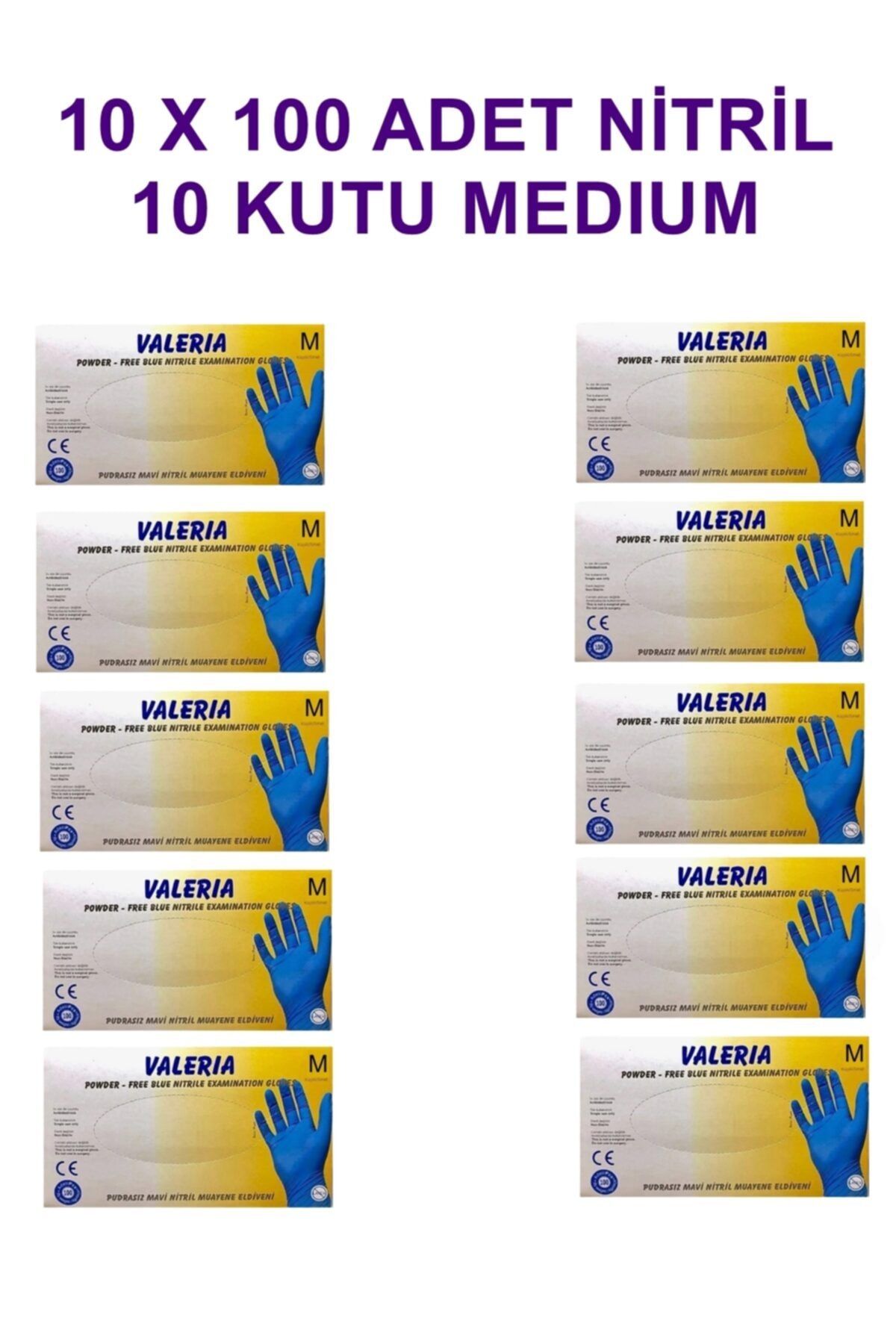 VALERIA 10 Kutu ( 10 X 100 Adet ) Nitril Eldiven