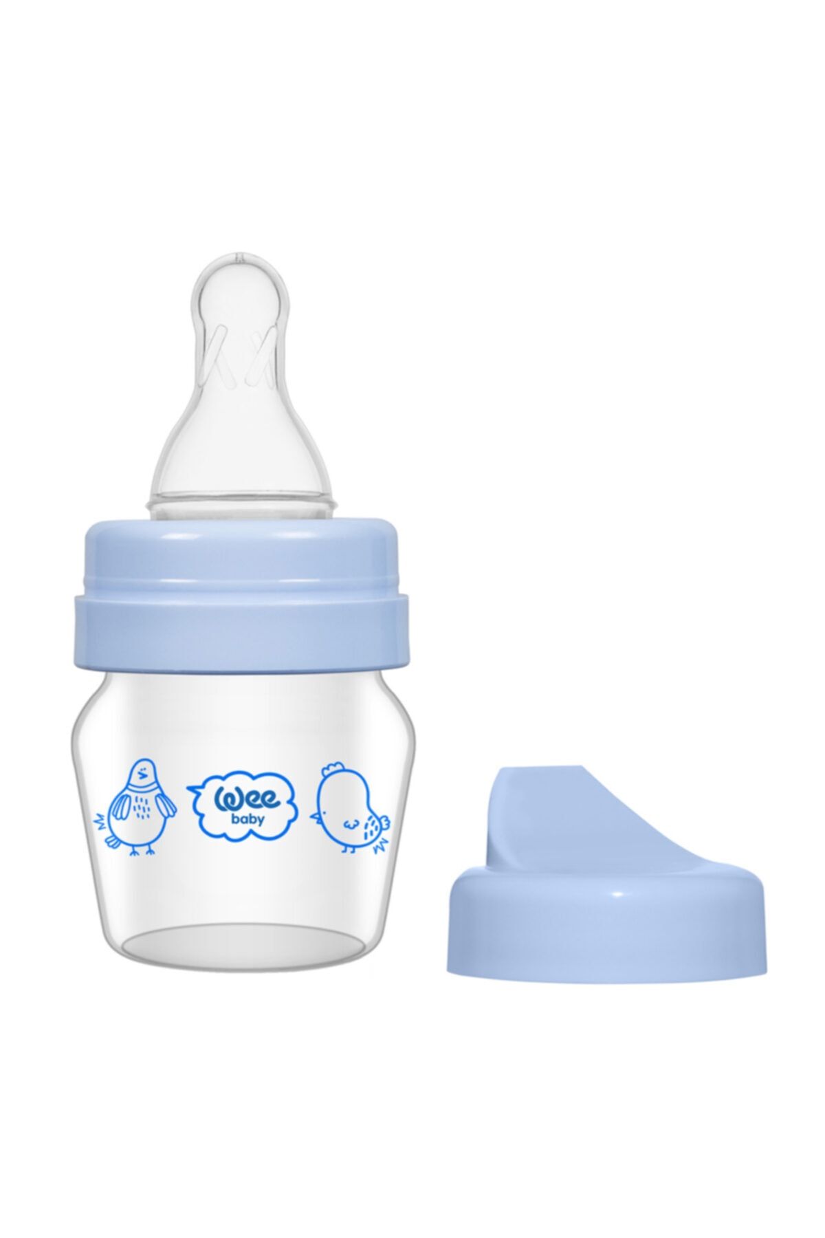 Wee Mavi Renkli Baby Mini Cam Alıştırma Bardağı Seti 30 Ml