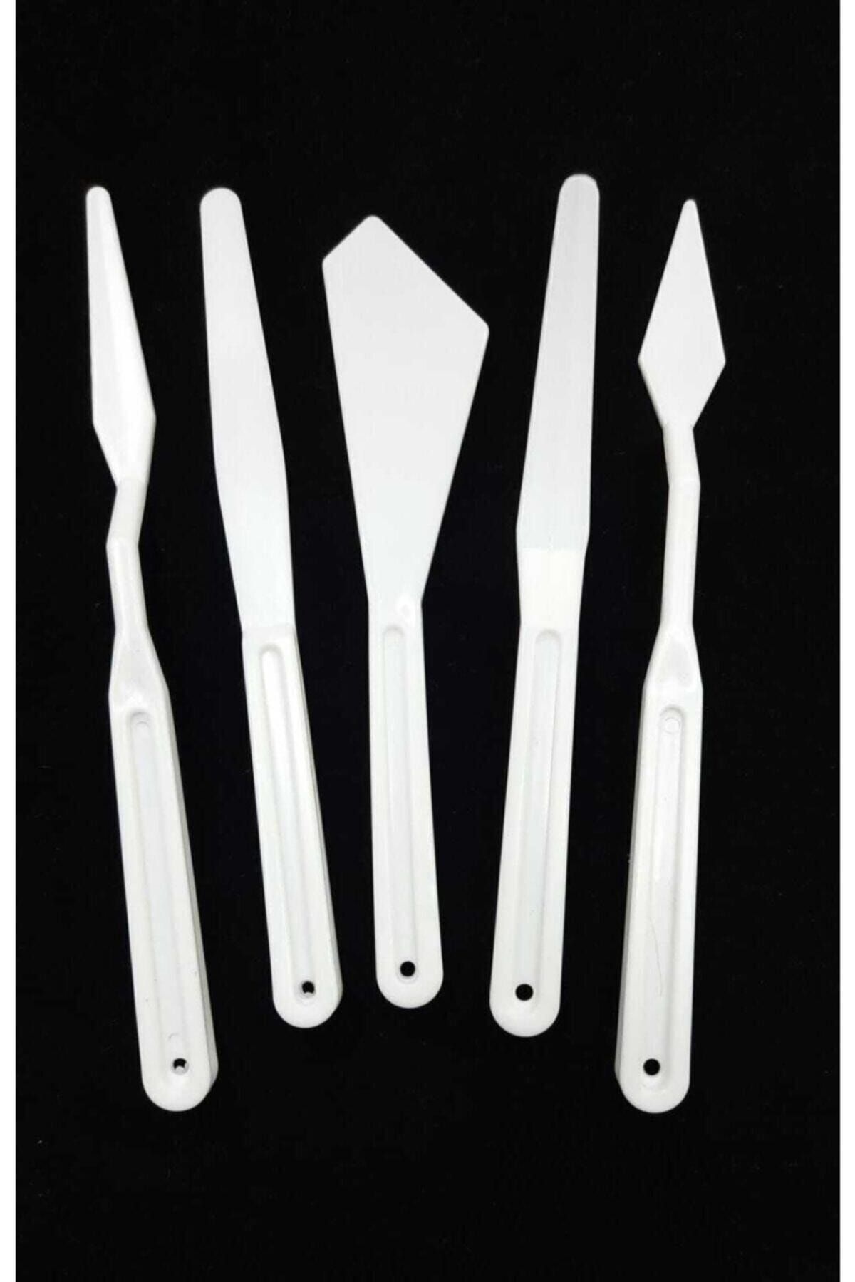 CRAFT HOBİ Resim Ve Heykel Çalışmaları Için 5li Plastik Spatüll'a Seti Spatula