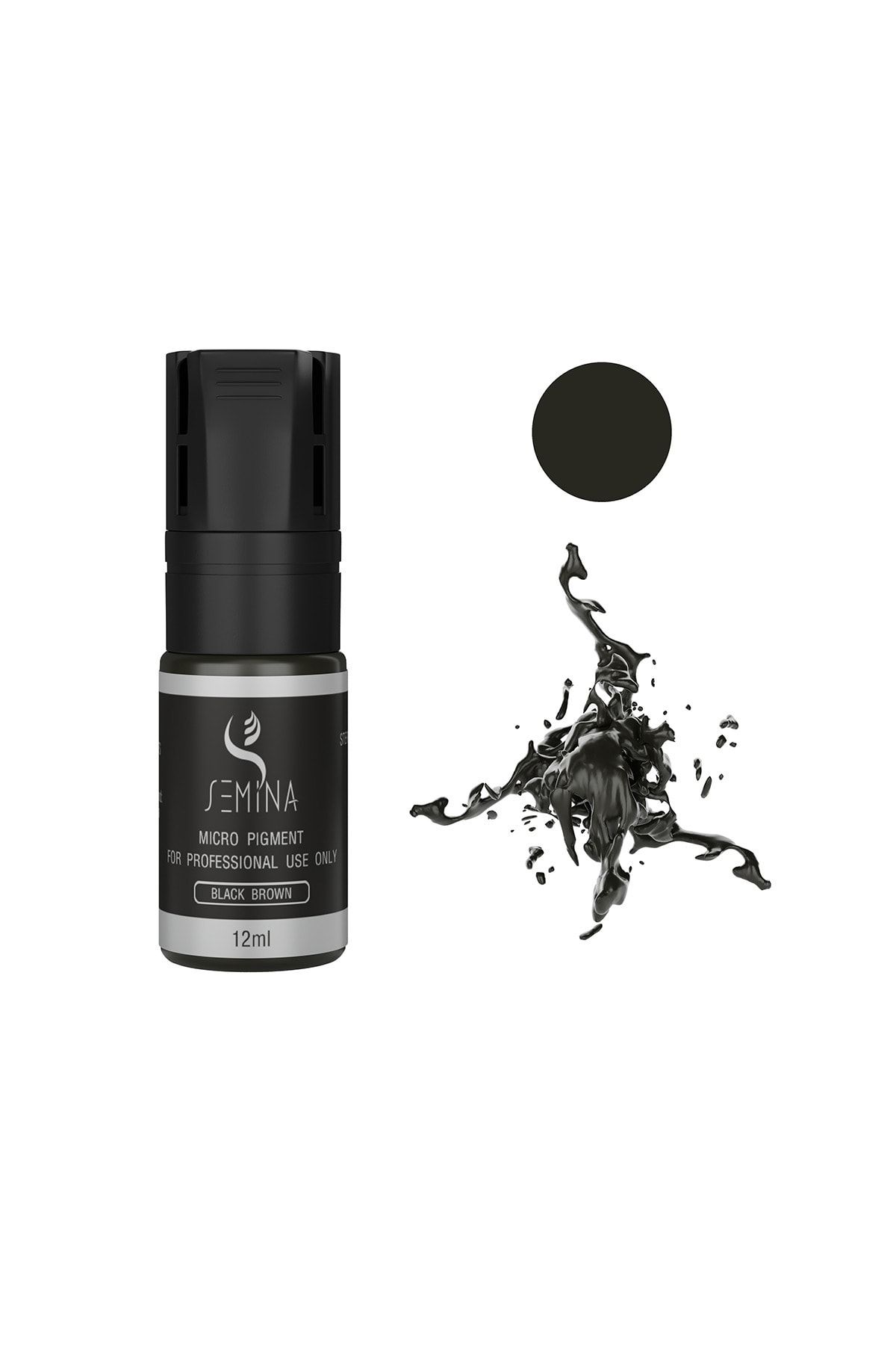 Semina Permanent Semina Kalıcı Makyaj Boyası - Micro Pigment Black Brown 12ml