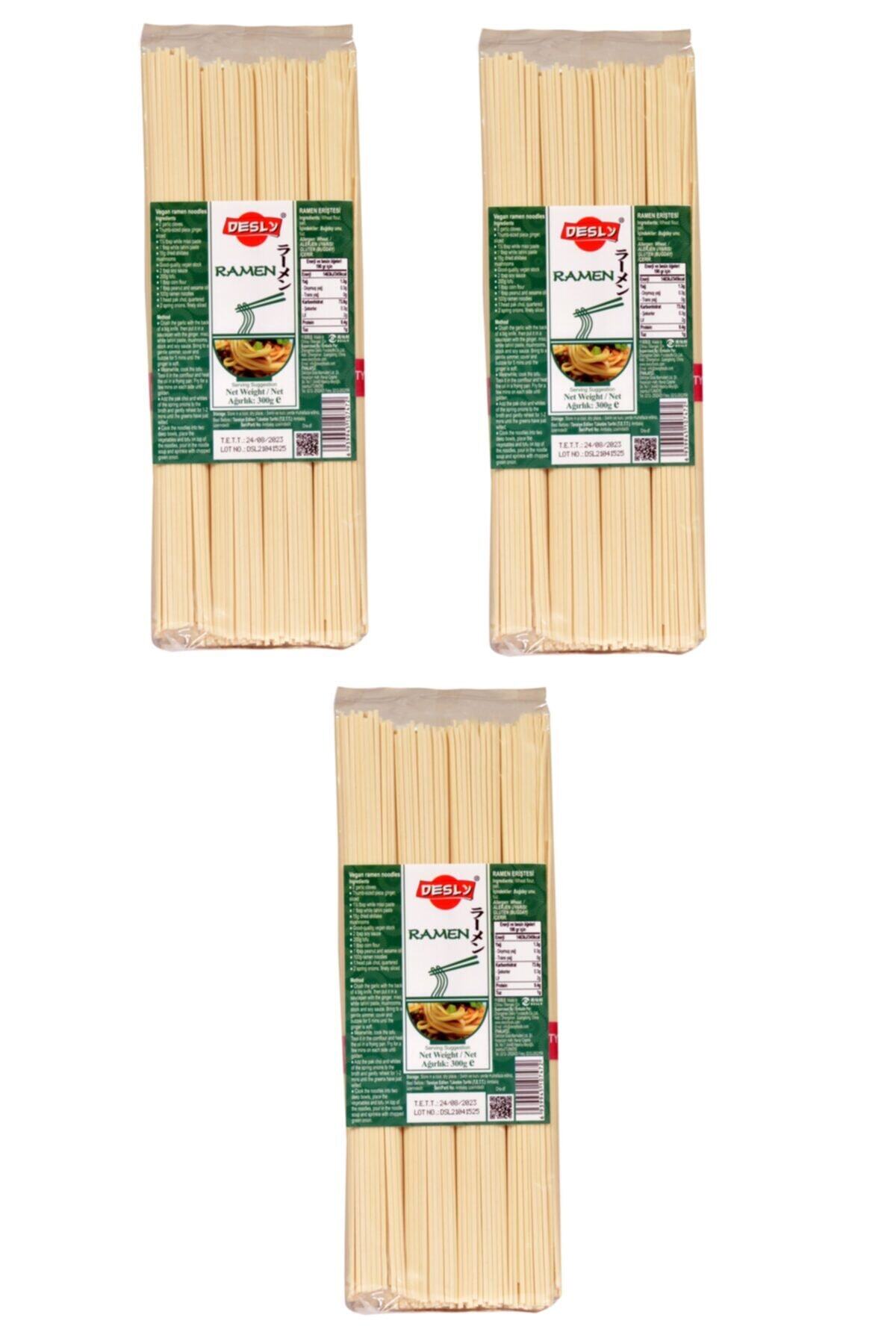 desly Ramen Eriştesi 300 Gr X 3 Adet , Ramen Japon Eriştesi 300 Gr 3 Adet