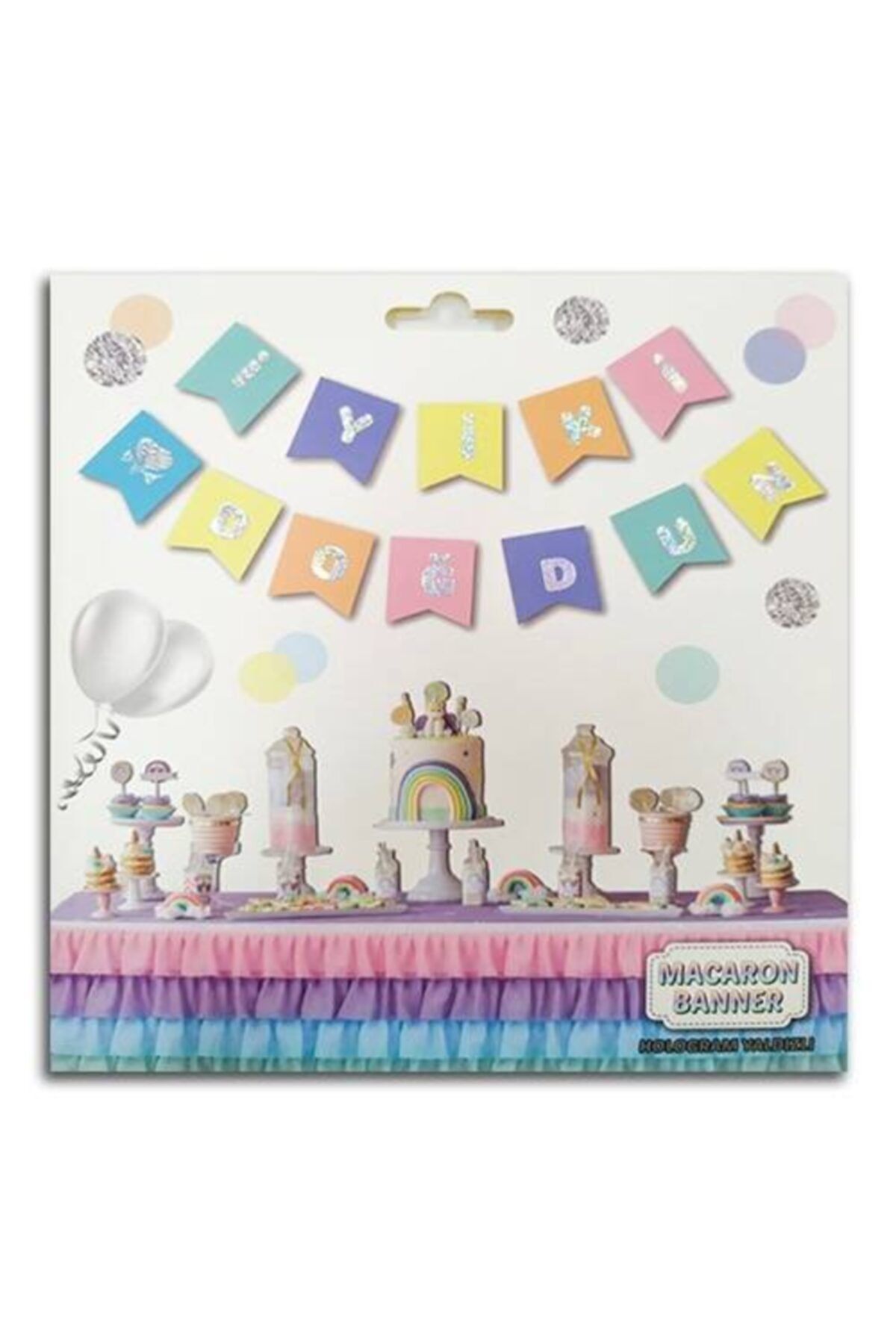 PAPPER CRAFT Makaron Hologram Iyi Ki Doğdun Banner Set 1 80 m