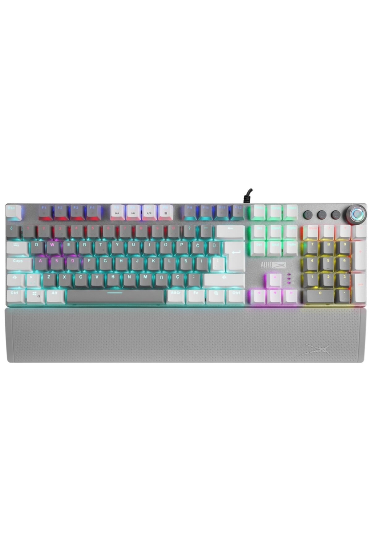 Altec Lansing Beyaz/gri Red Switch Rainbow Mekanik Gaming Oyuncu Klavyesi