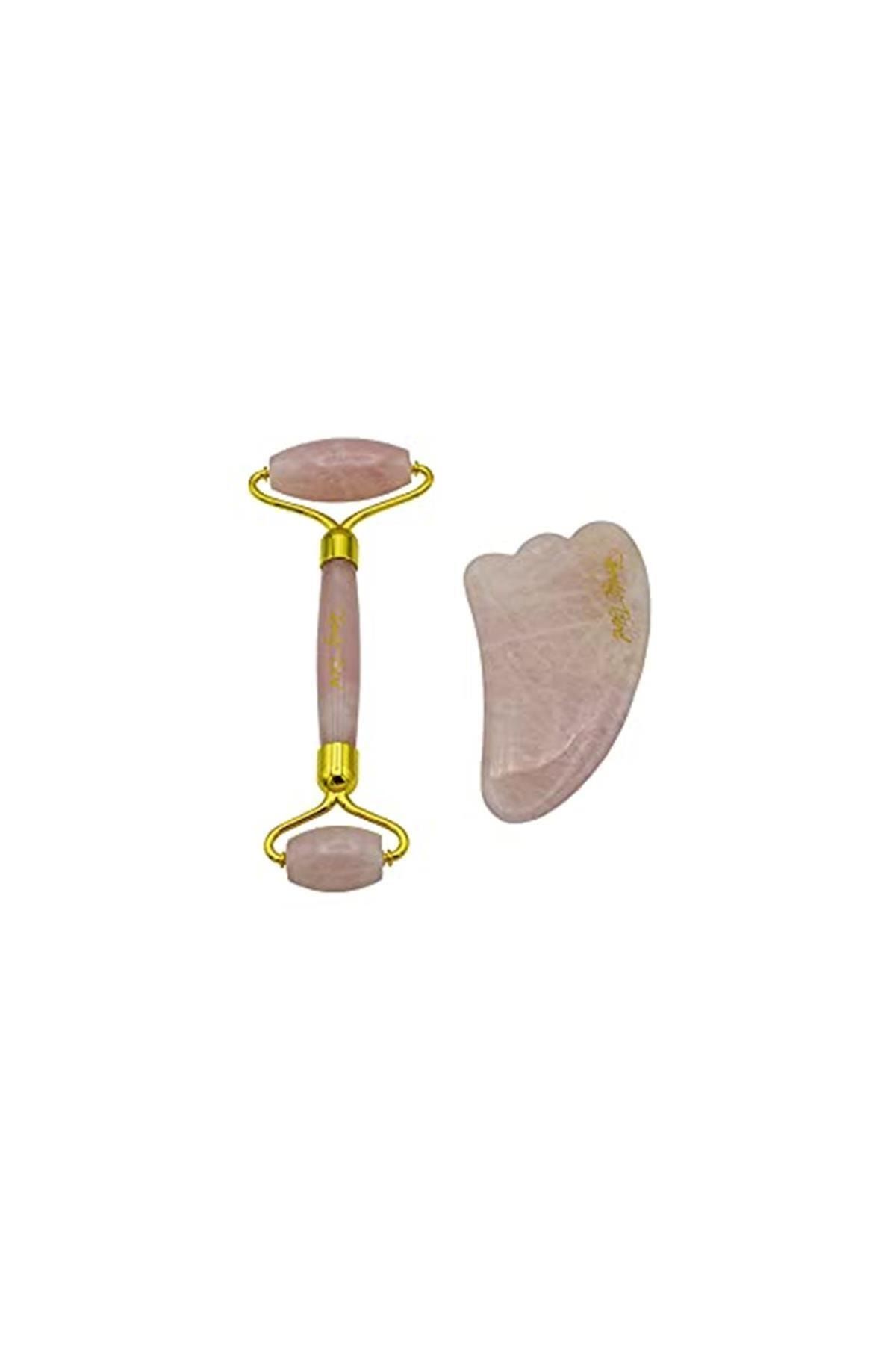 BRCTOPTAN Kuvars Roller Guasha Cilt Masaj Kırışıklık Giderici Anti Aging Doğal