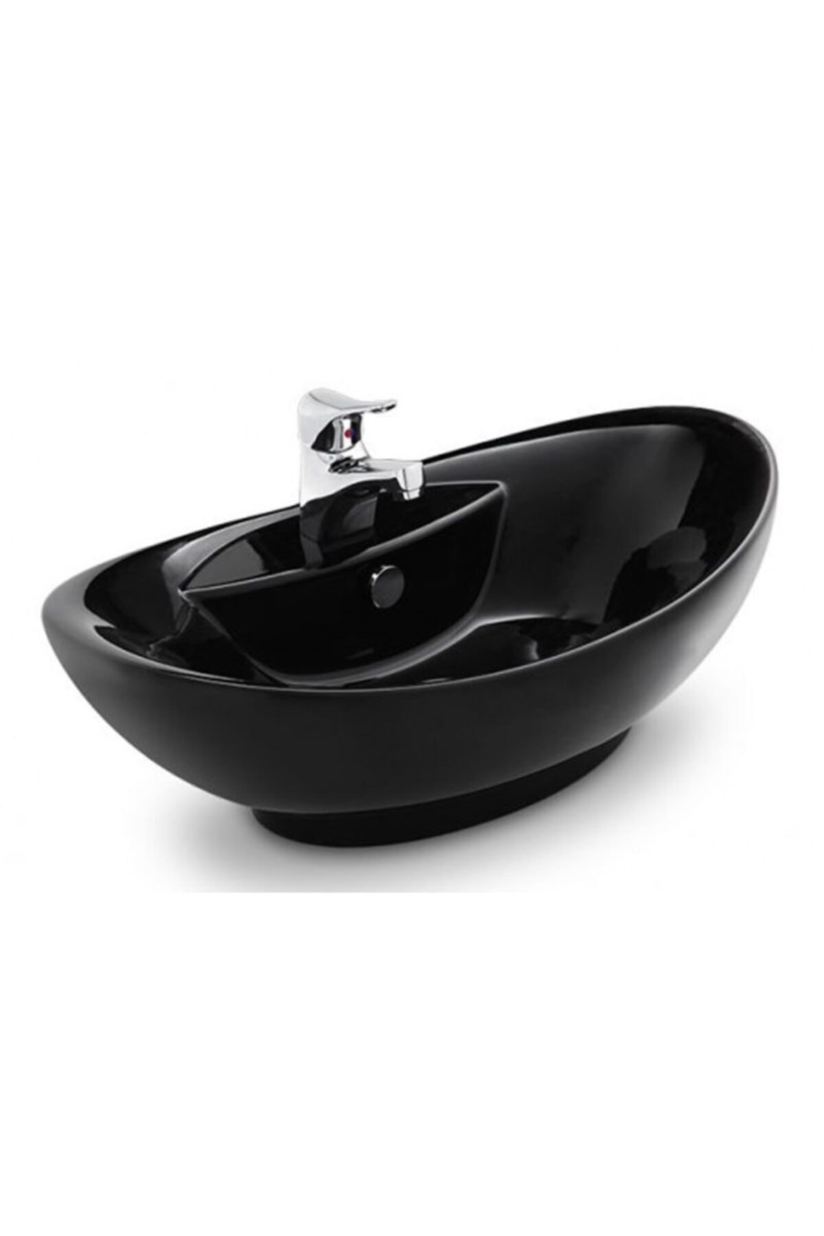 GÜRAL VİT Siyah Gondol Mobilya Üstü Lavabo 41x61