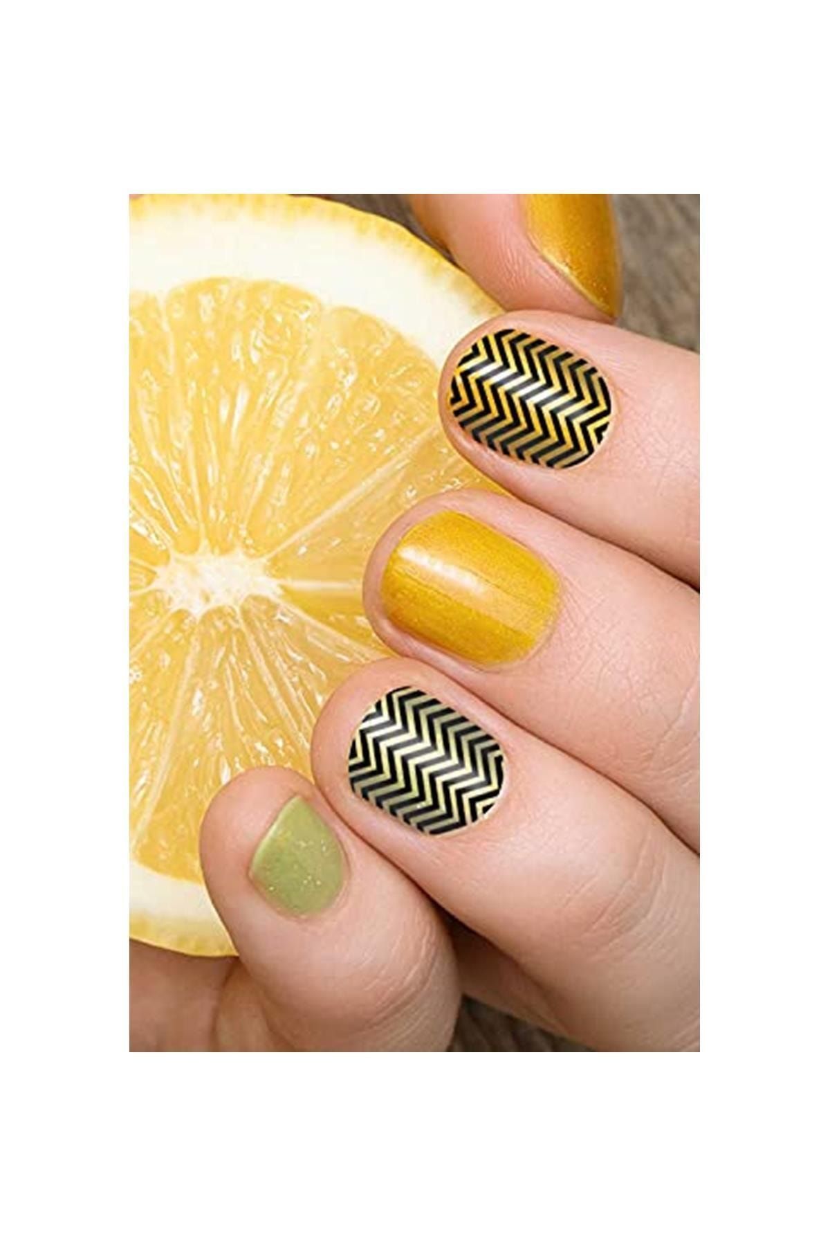BRCTOPTAN Zigzag Çizgiler Tırnak Dövmesi, Tırnak Tattoo, Nail Art, Tırnak Sticker Kategori: Geçici Dö