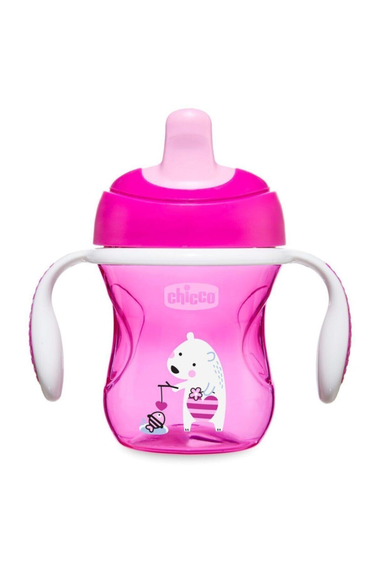 Chicco Açık Mavi Renkli Yarı Yumuşak Uçlu Alıştırma Bardağı 6 Ay