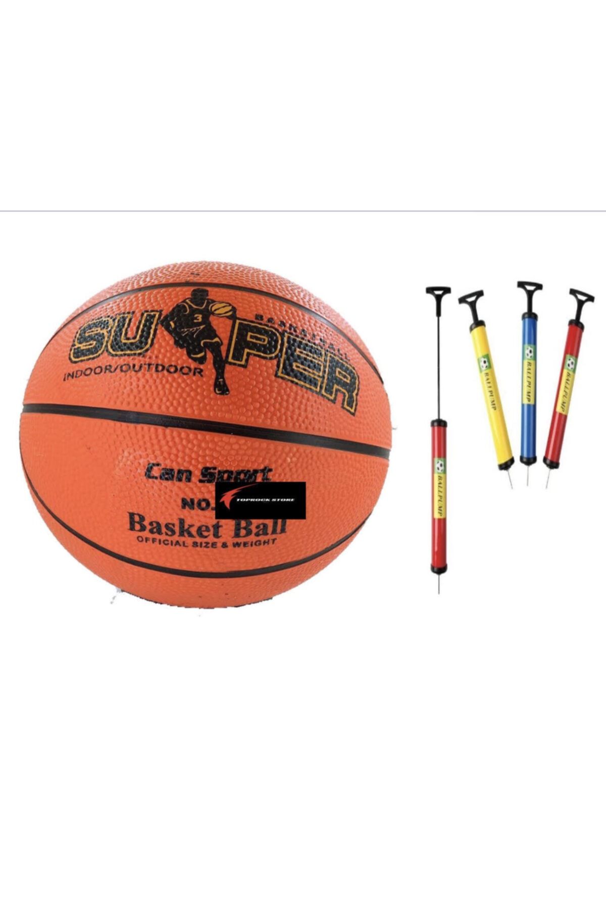 TOPROCKSTORE Süper Sport Basketbol Topu + Şişirme Pompası
