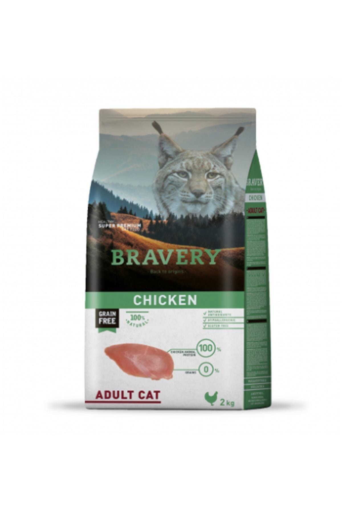 Braven Bravery Tahılsız Tavuklu Yetişkin Kedi Maması 2 Kg