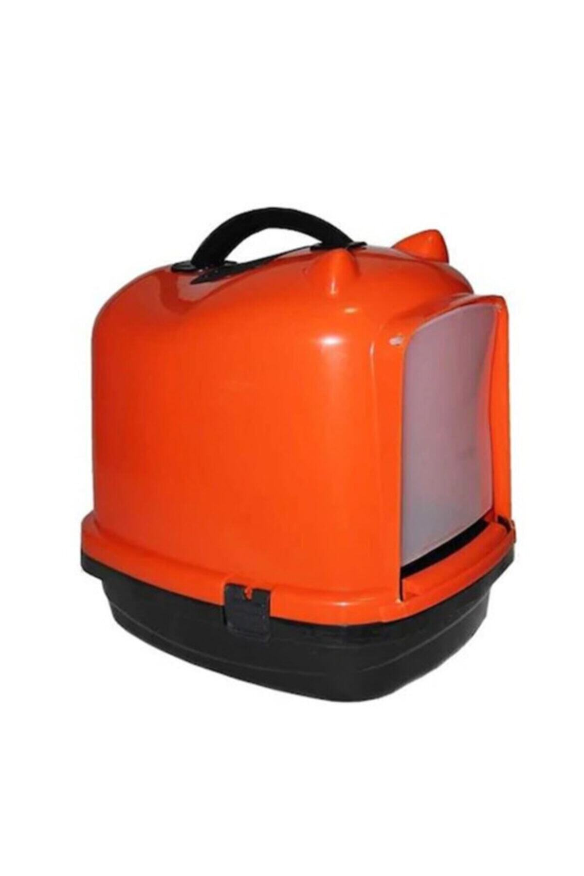 Leos Pet Style Comfort Kapalı Kedi Tuvaleti Turuncu