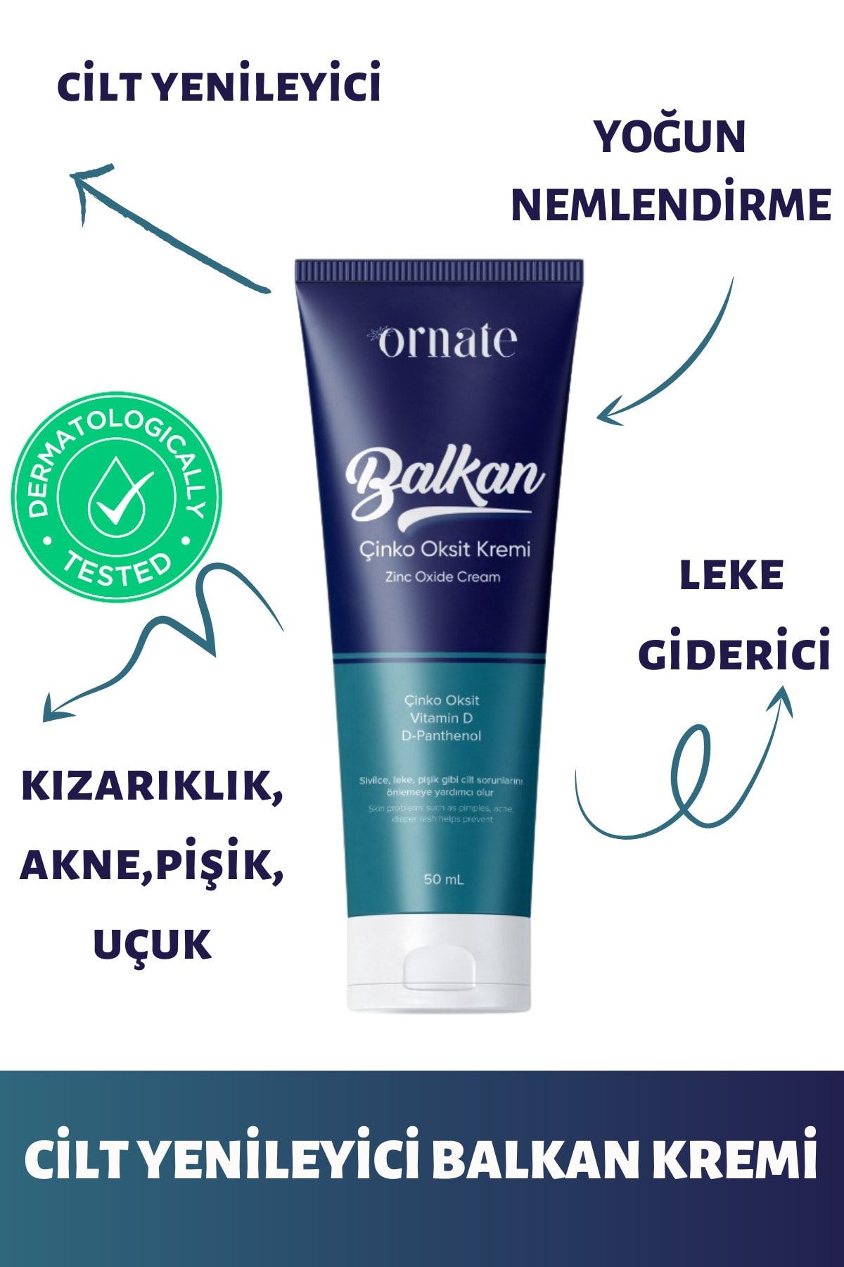 ORNATE COSMETICS Ornate Balkan Çinko Oksit Cilt Ve Deri Yenileyici Krem