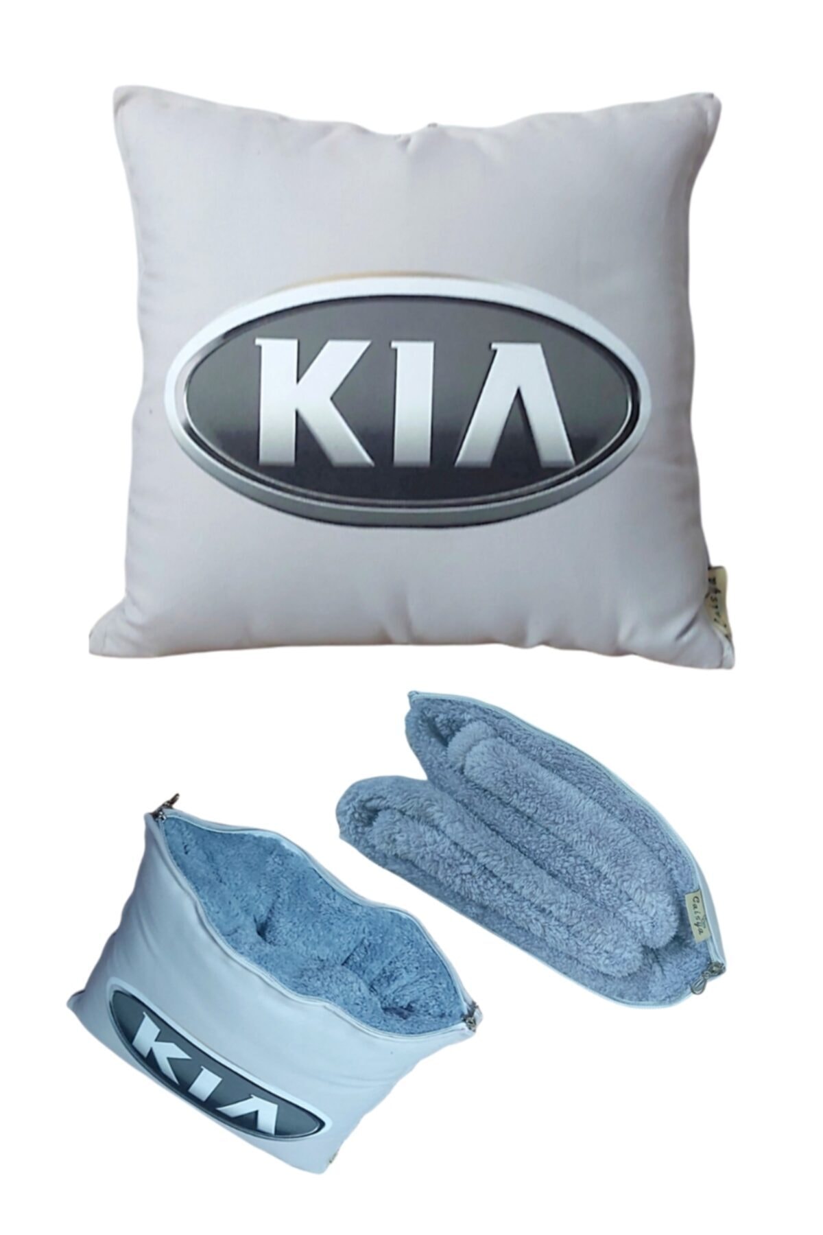 Caisya Butik Kia Baskılı Opsiyonel Battaniyeli Yastık