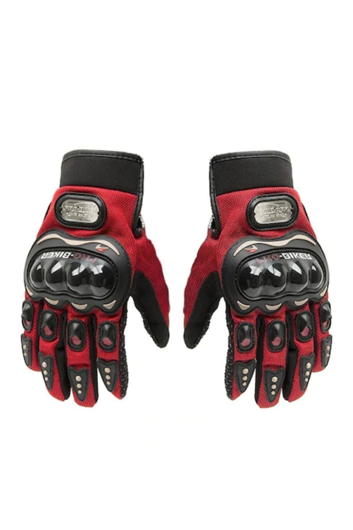 ProBiker Pro Biker Motor Bisiklet Eldiven 3 Renk Standart Elastik Kumaş L Beden-mavi