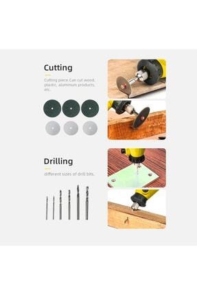 350 Parça Çift Makinalı Çok Fonksiyonlu Gravür Oyma Dremel Taşlama Zımpara Kesme Set Image 6