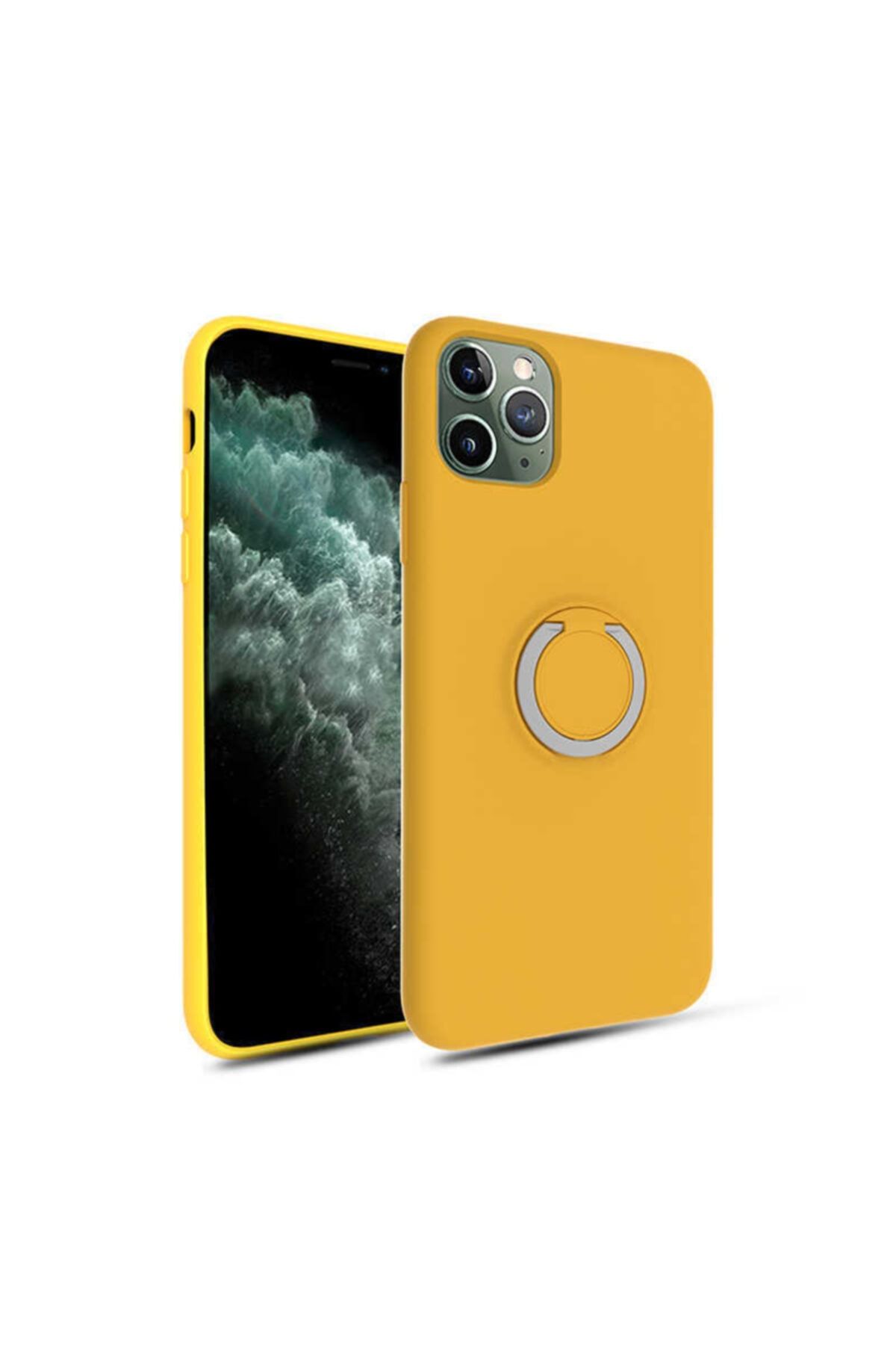 Activist Iphone 11 Pro Max Uyumlu Kılıf Yüzüklü Mat Silikon Kapak