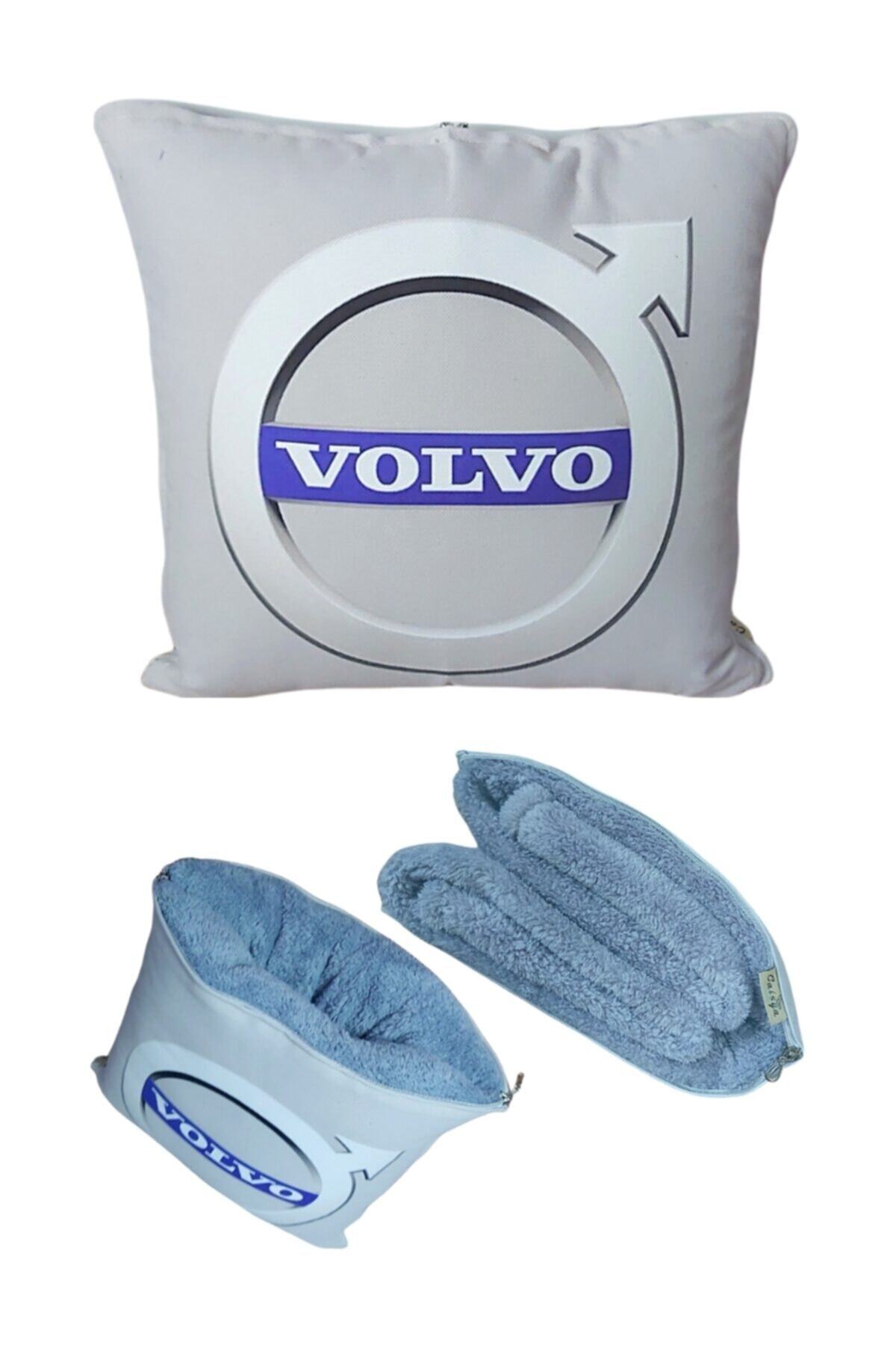 Caisya Butik Volvo Uyumlu  Baskılı Opsiyonel Battaniyeli Yastık