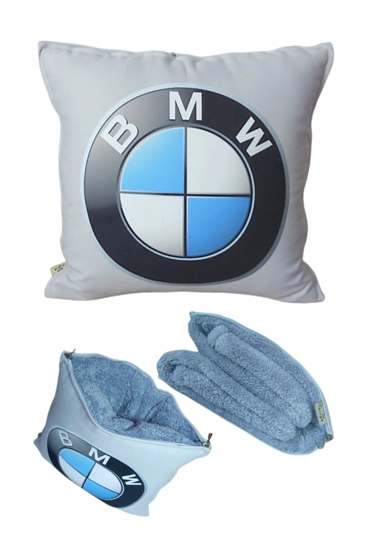 Caisya Butik Bmw Baskılı Opsiyonel Battaniyeli Yastık