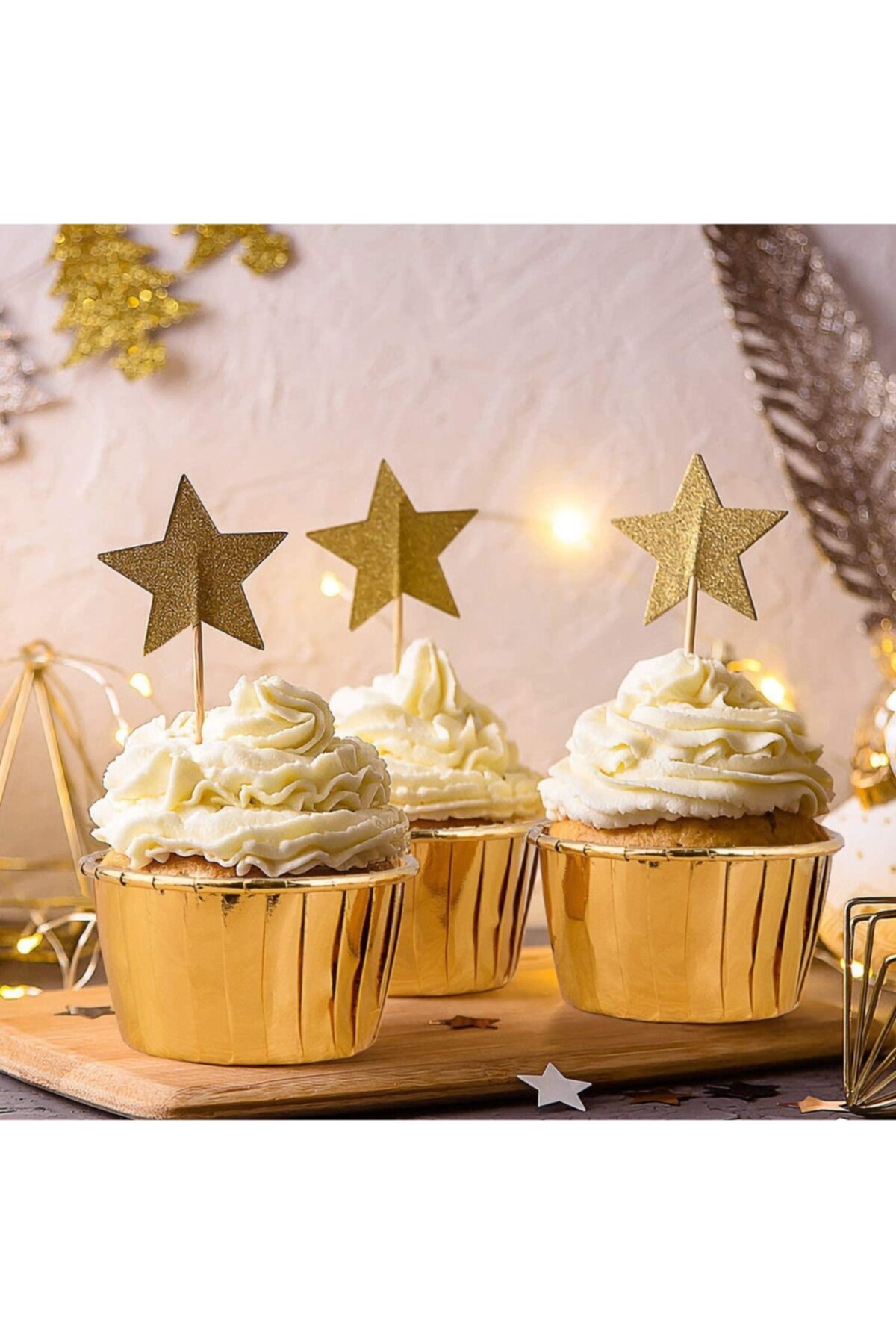 Pastaland Cupcake Muffin Suffle Kek Kapsülü Parlak Altın 20li