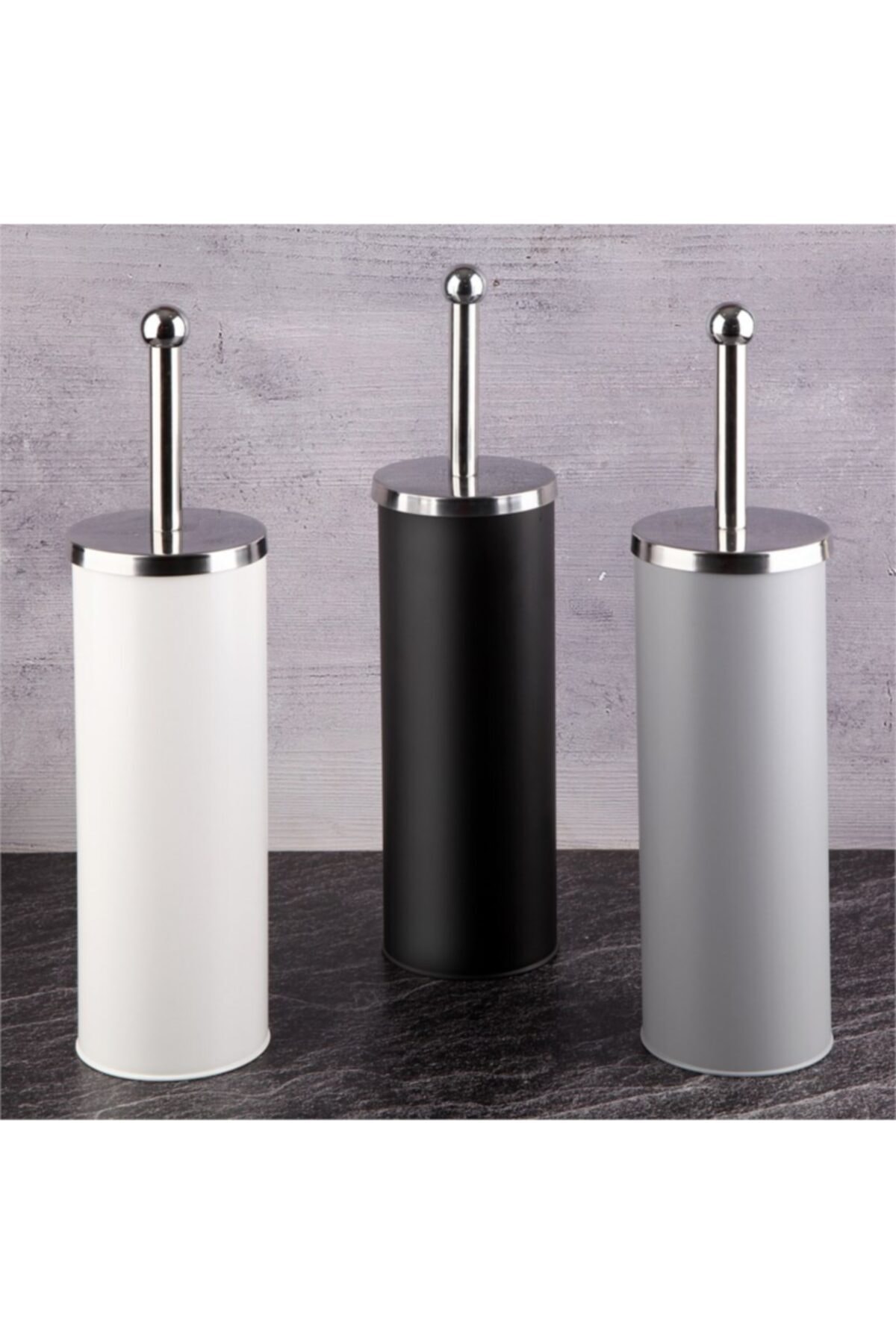 YzHome Metal Saplı Çelik Tuvalet Wc Fırçası Fırça Siyah 1 Adet